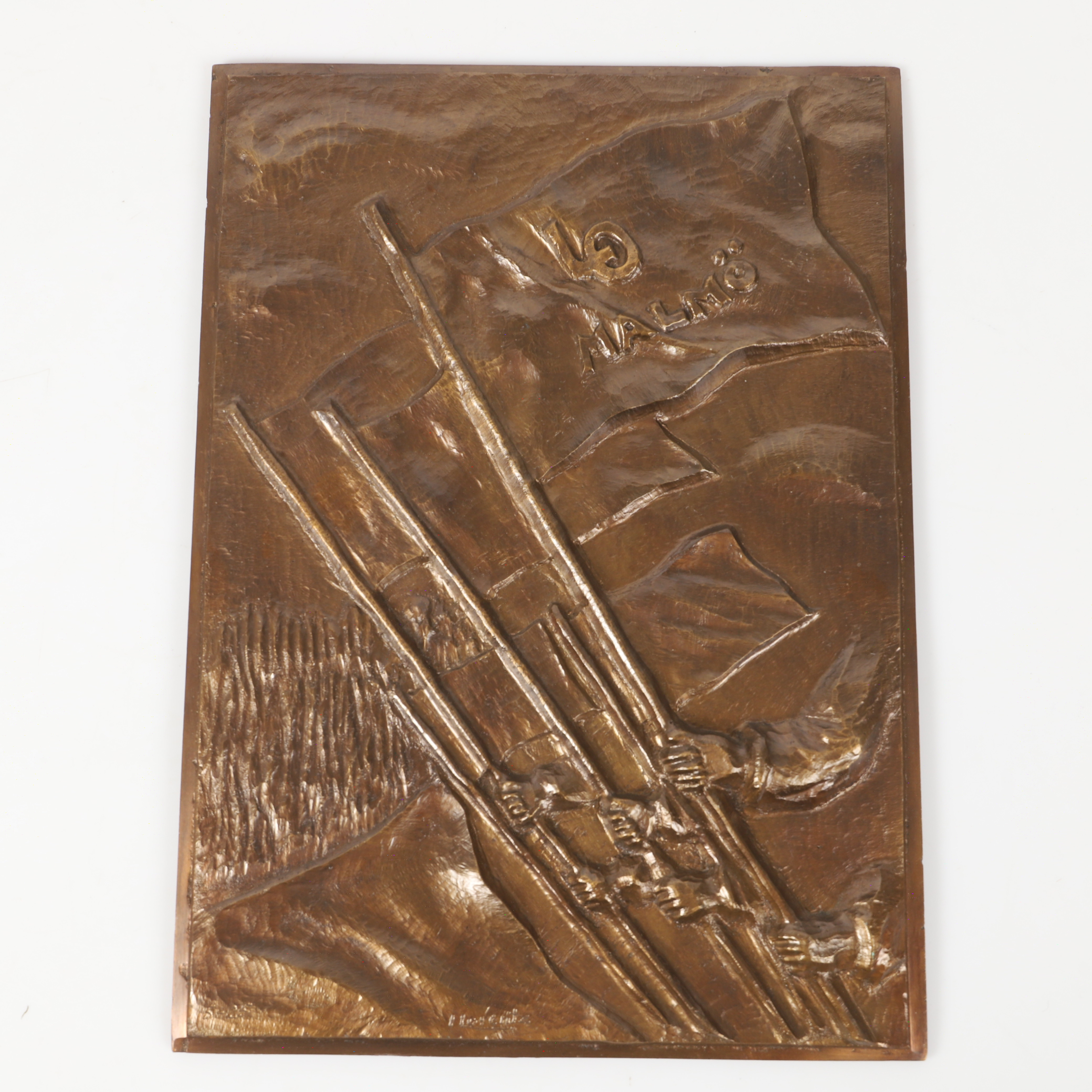 BROR JOHANSSON. Plakett, LO Malmö, brons, numrerad 5-25, signerad I Lorentz.