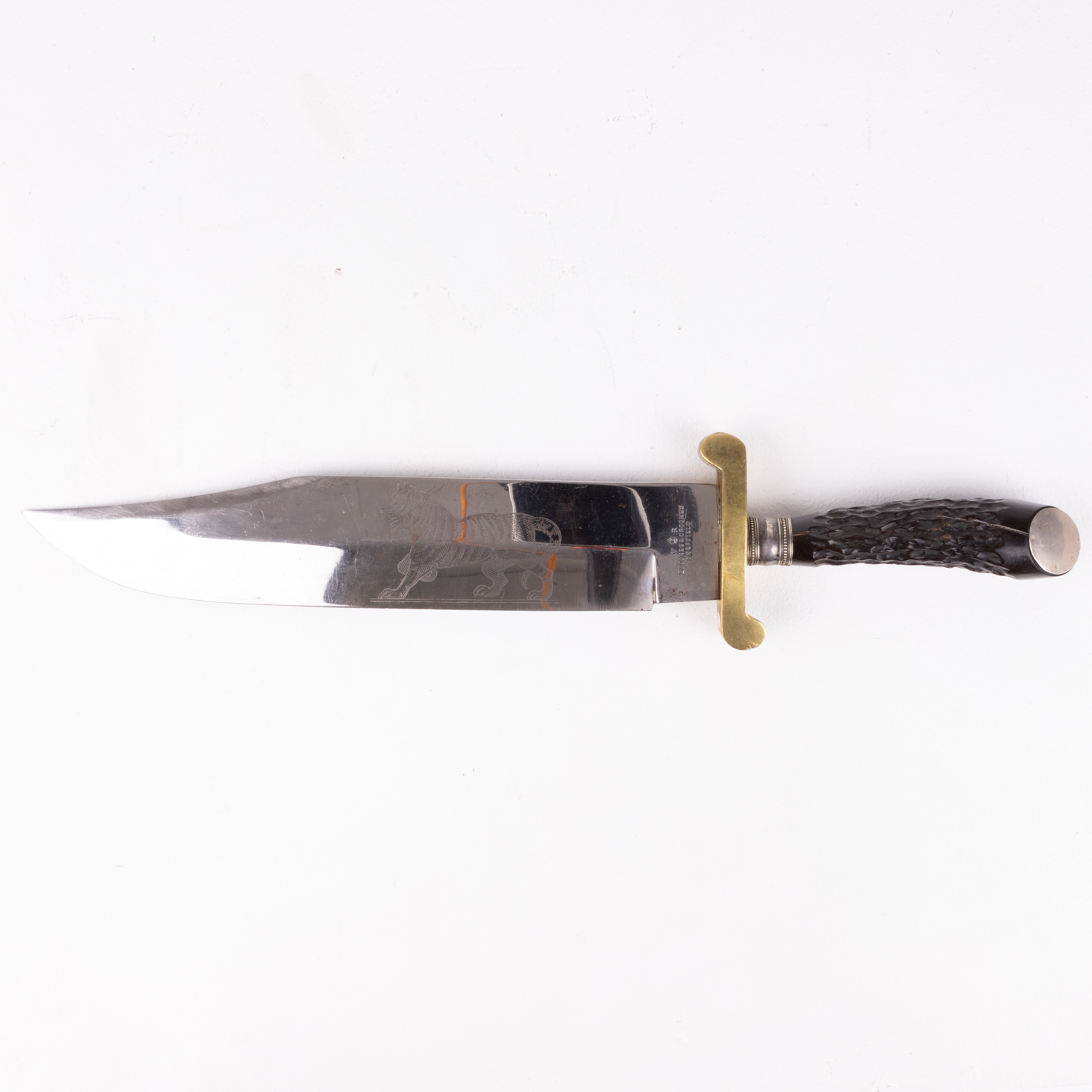 JAKTKNIV, av Bowie-typ, Brookes & Crookes, Sheffield, 1900-tal.