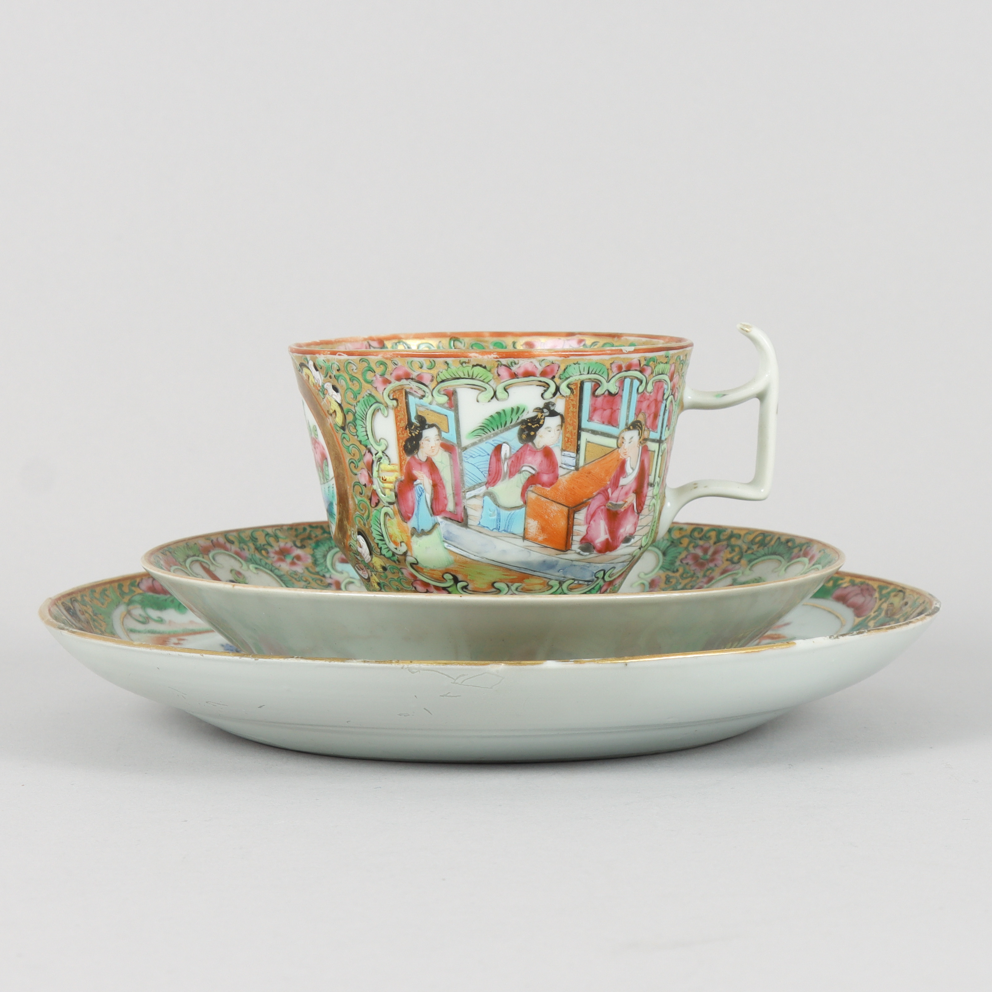 FAT samt KOPP, porslin, Kina, Kanton, 1800-tal.