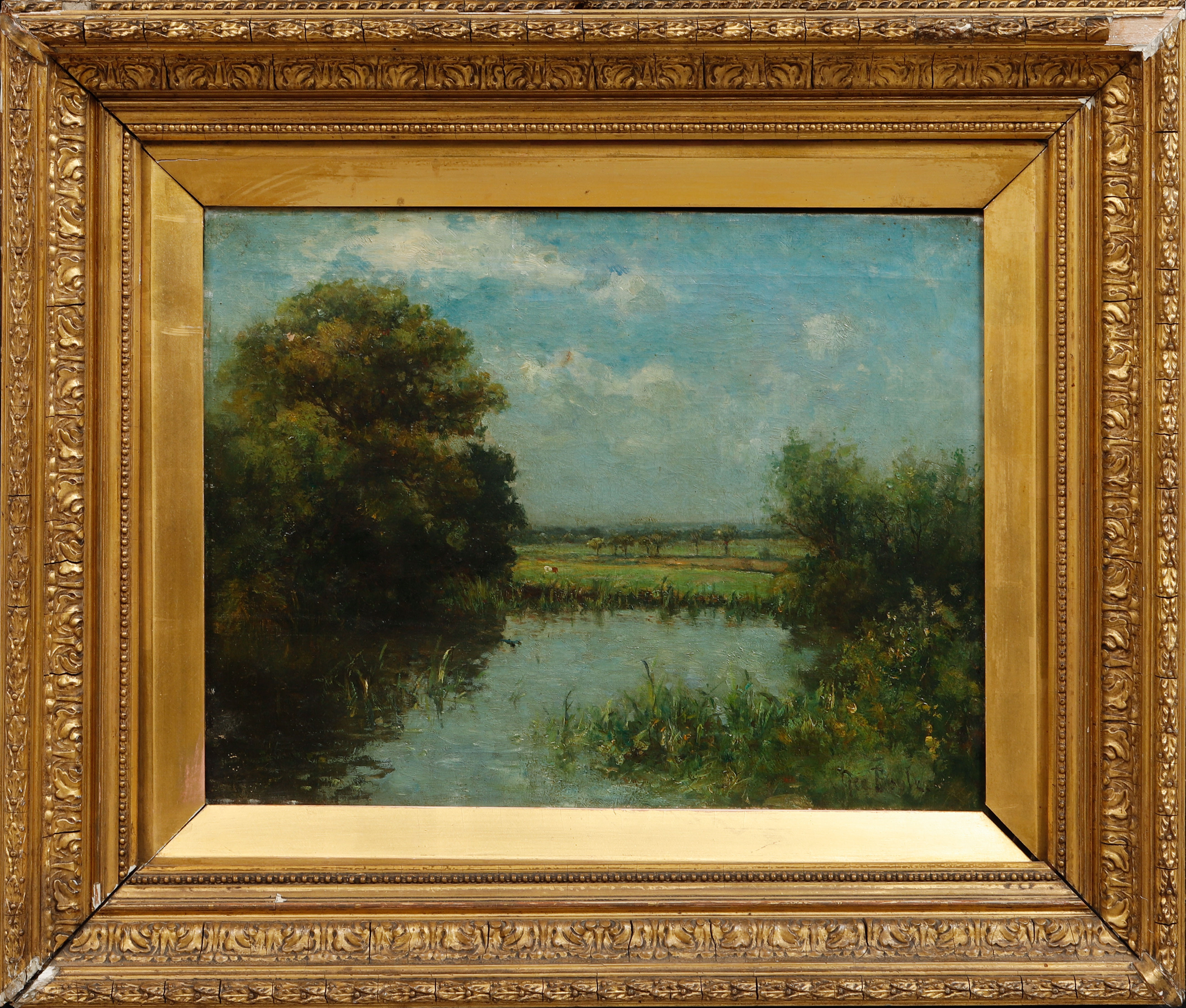 GEORGE BOYLE. Landskap med vattendrag, olja på duk, signerad.