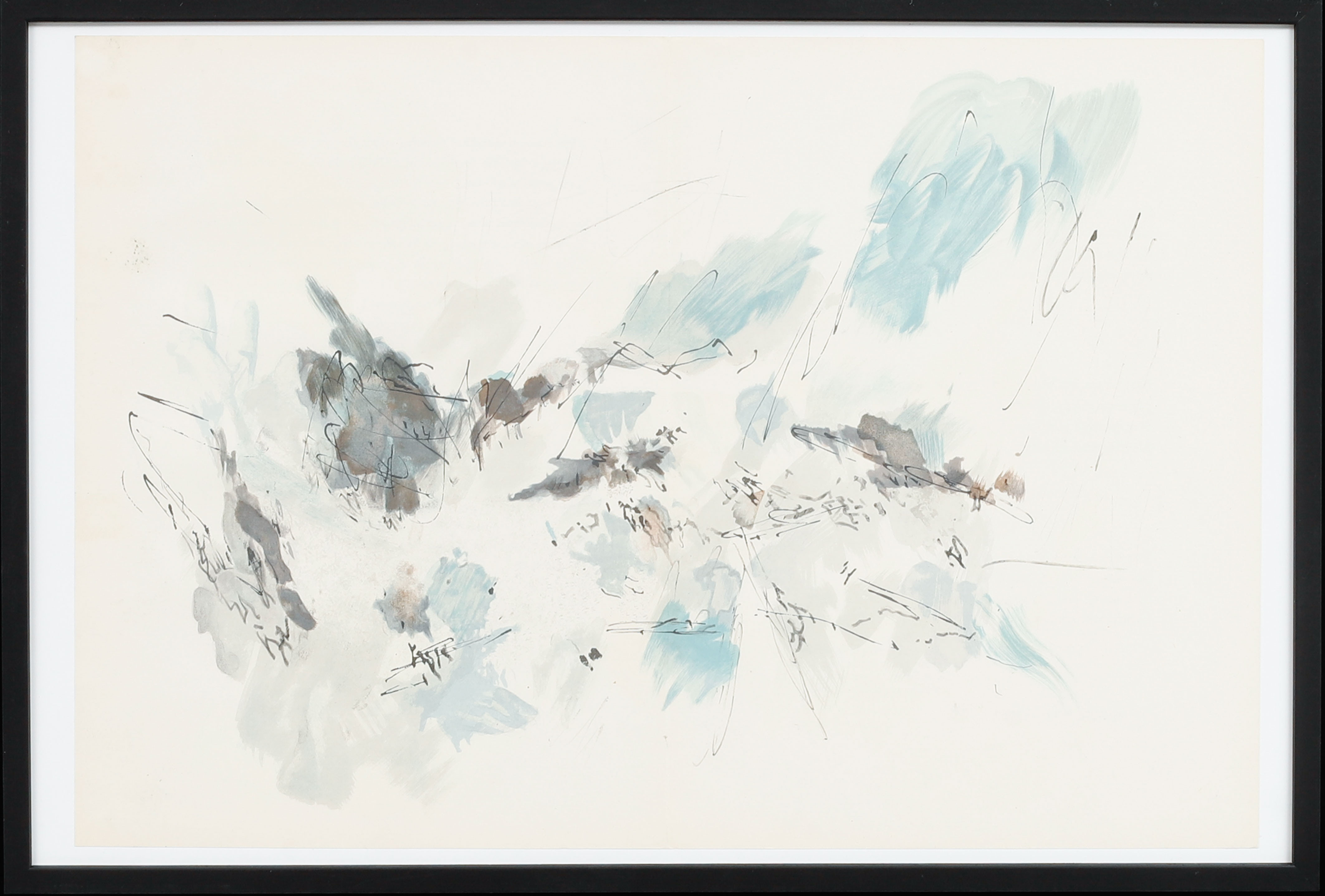 JEAN BAZAINE. EFTER. Komposition, färglitografi ur Derriére Le Miroir.