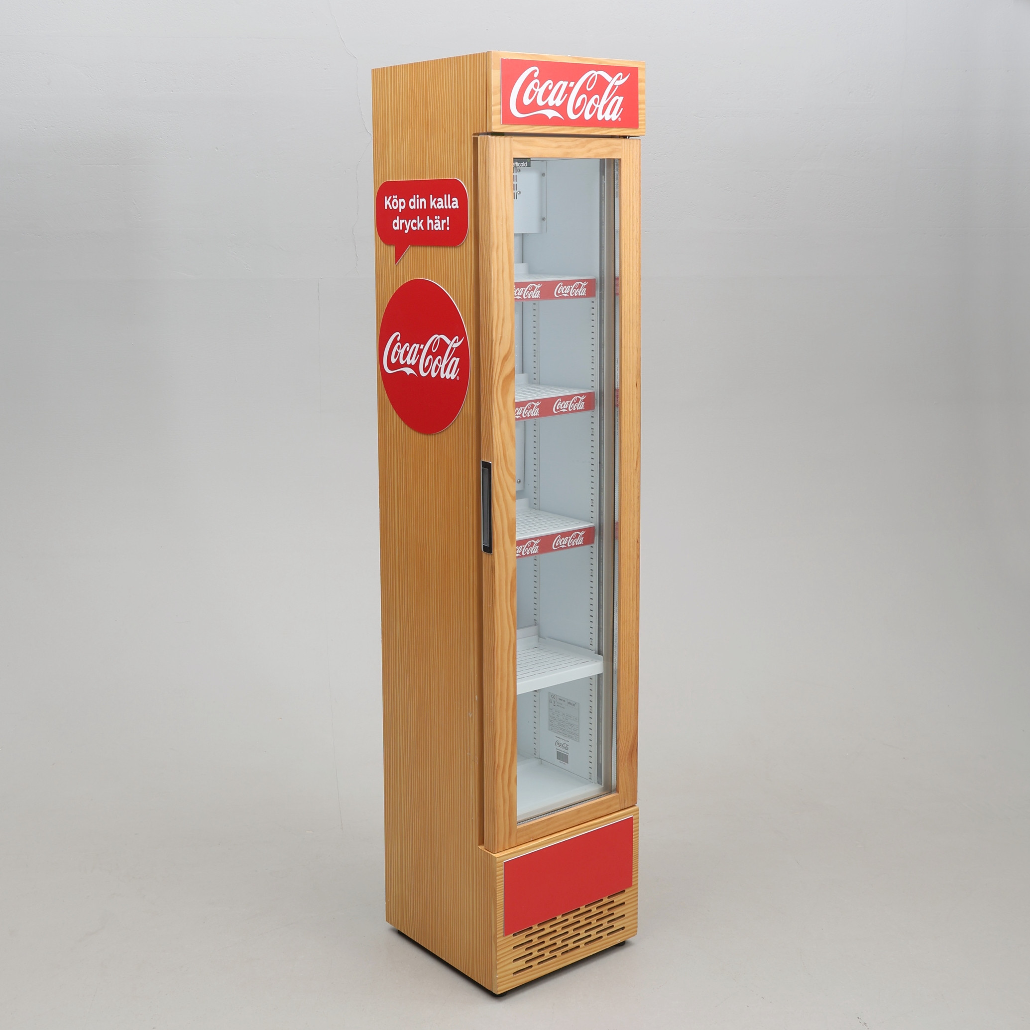 KYLSKÅP, trä exteriör, Coca Cola, Efficold.