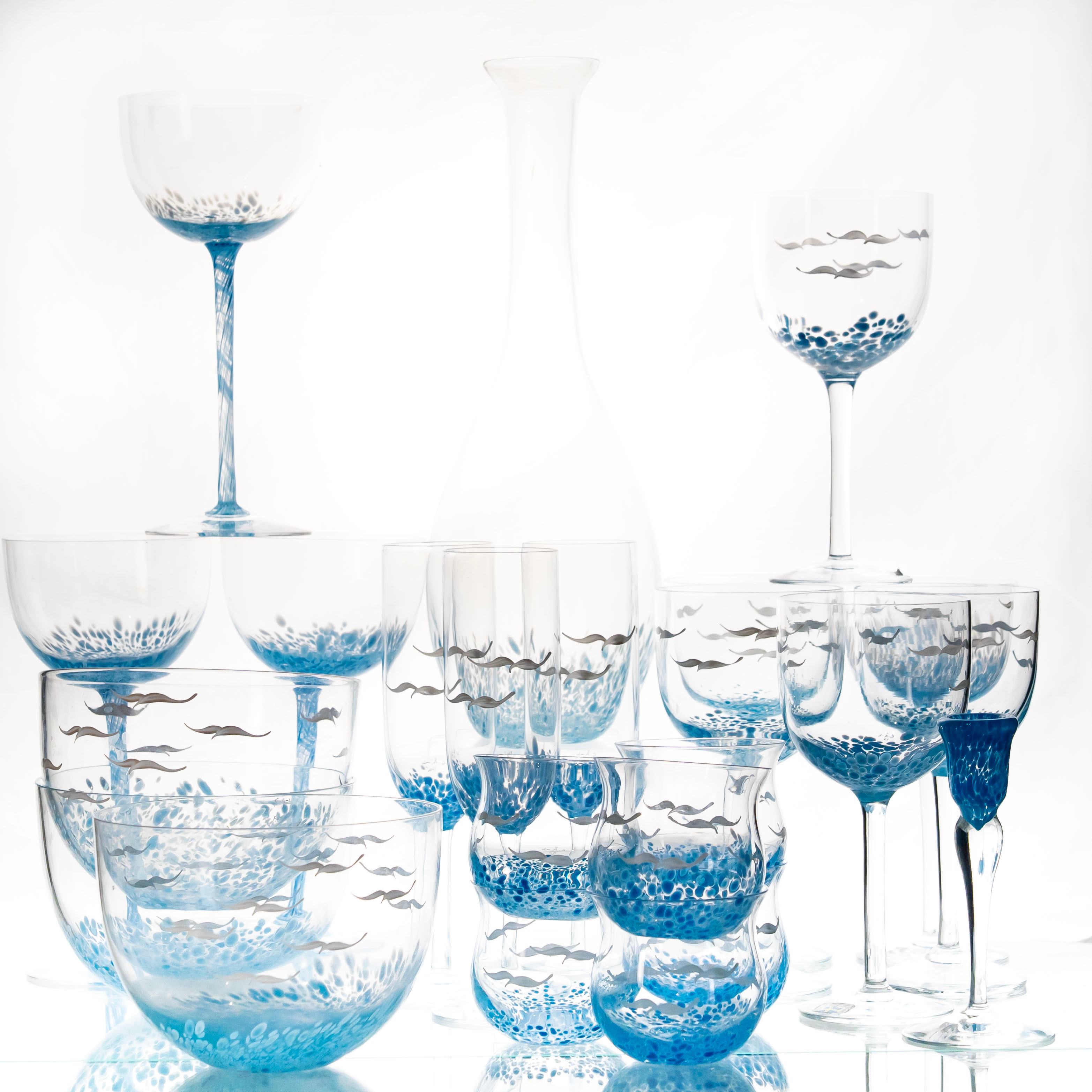 CATTI ÅSELIUS LIDBECK. SERVIS, 23 delar, glas, Lindshammar.