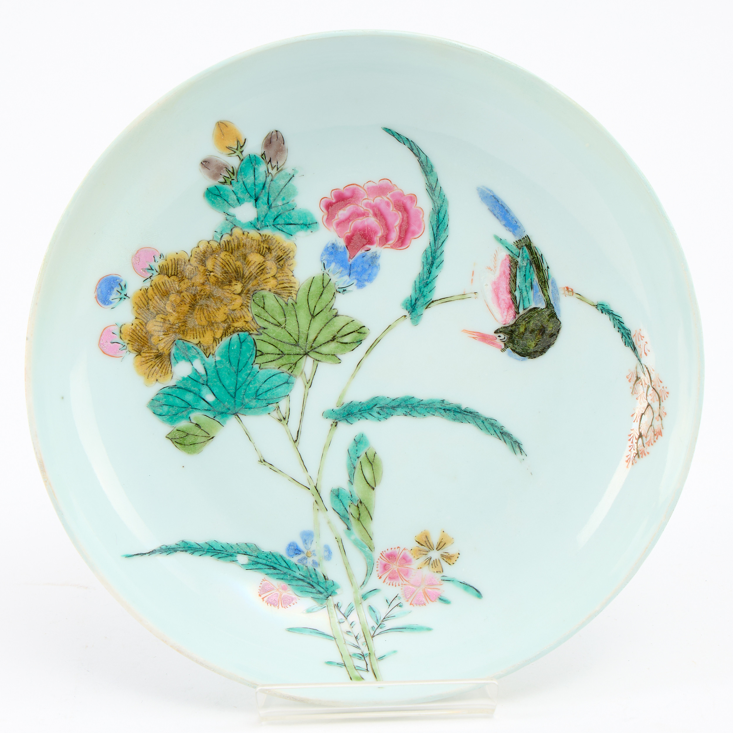 A Chinese Famille Rose Porcelain 'Bird and Flower' Dish.