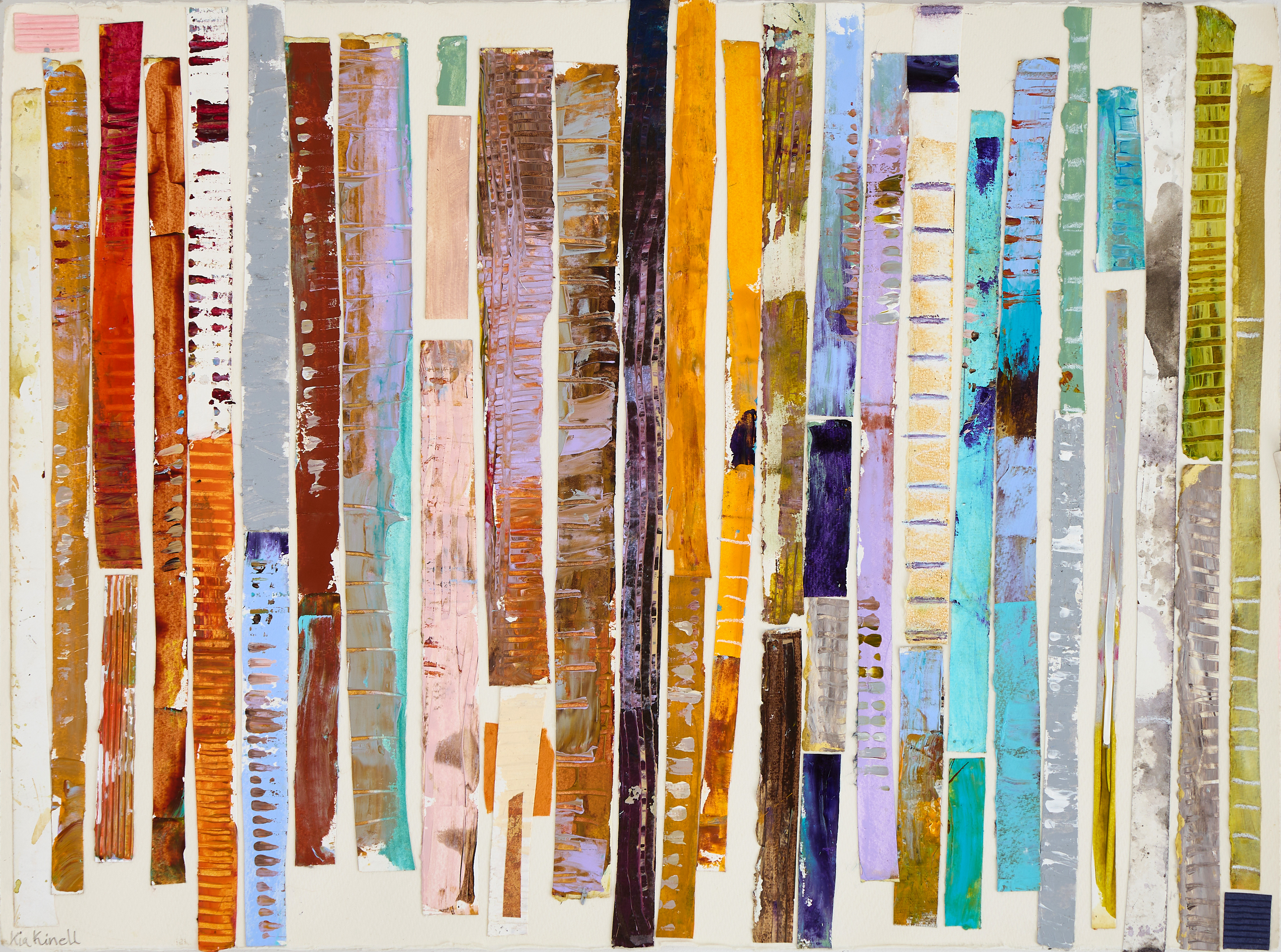 KIA KINELL (SVERIGE, FÖDD 1953). Komposition, signerad Kia Kinell, collage/mixed media på tjockt papper.