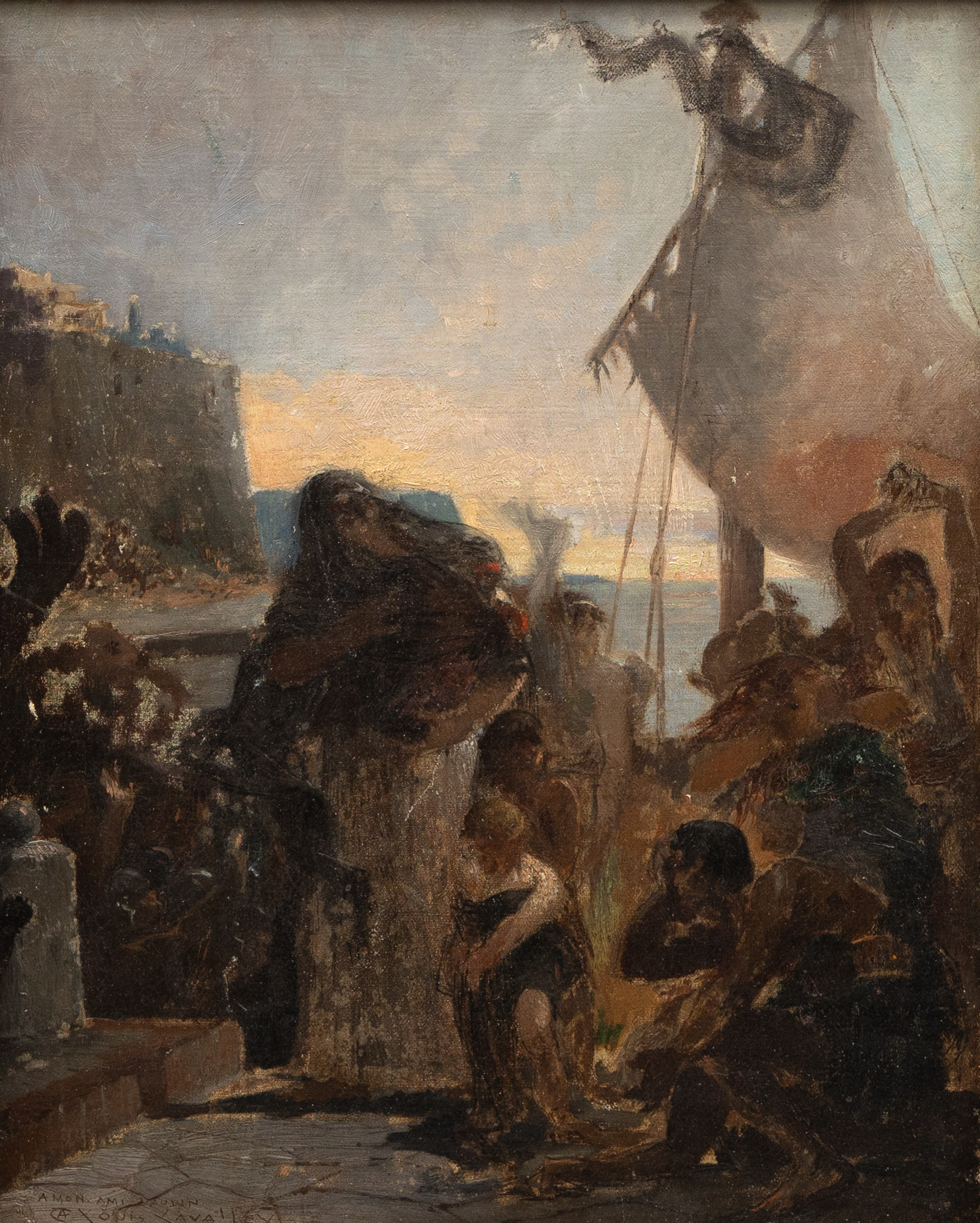 LOUIS LAVALLEY (FRANKRIKE 1862-1927). "A mon ami Daudin", olja på duk, signerad.