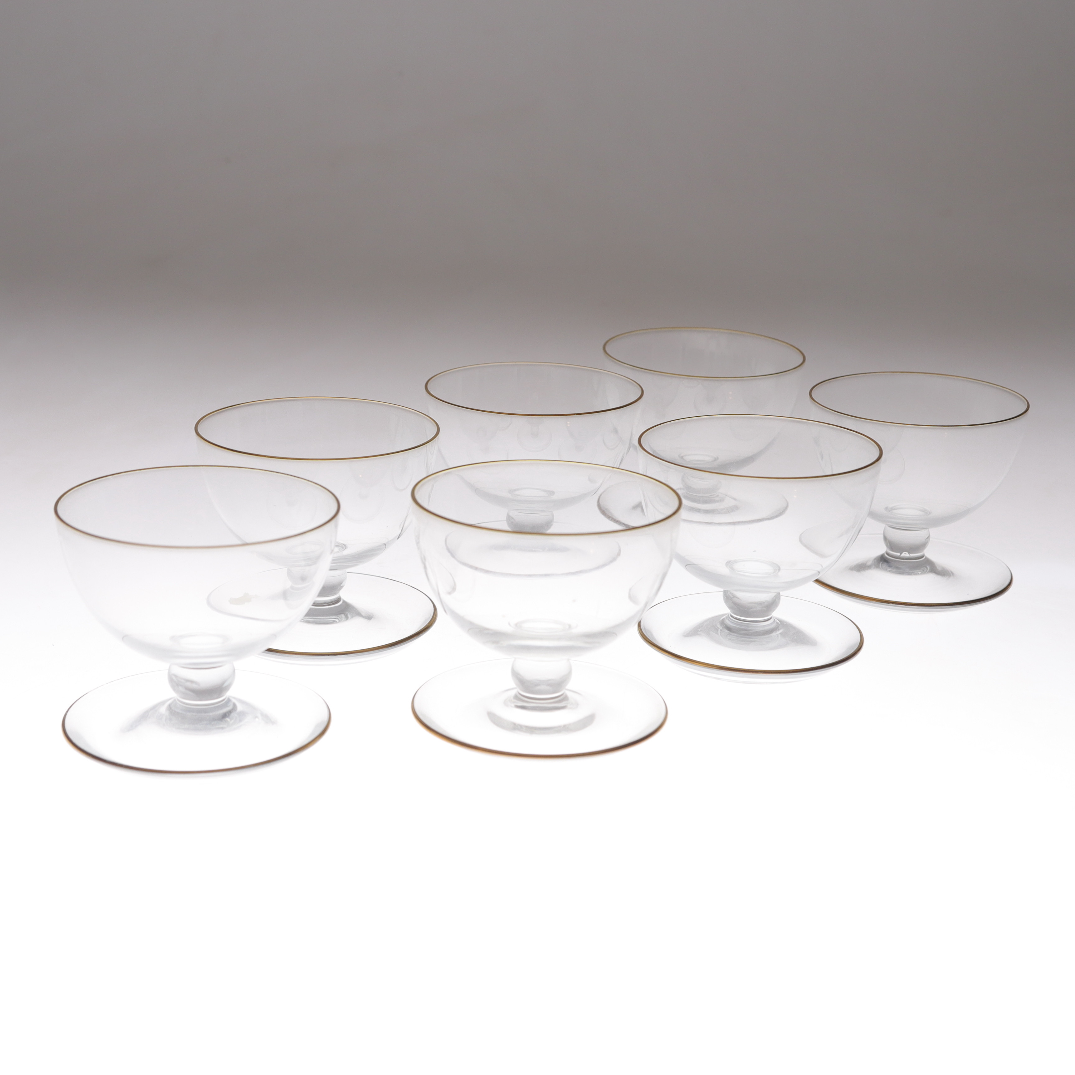 DESSERTSKÅLAR, 7 st, glas, sannolikt Sverige, 1900-tal.