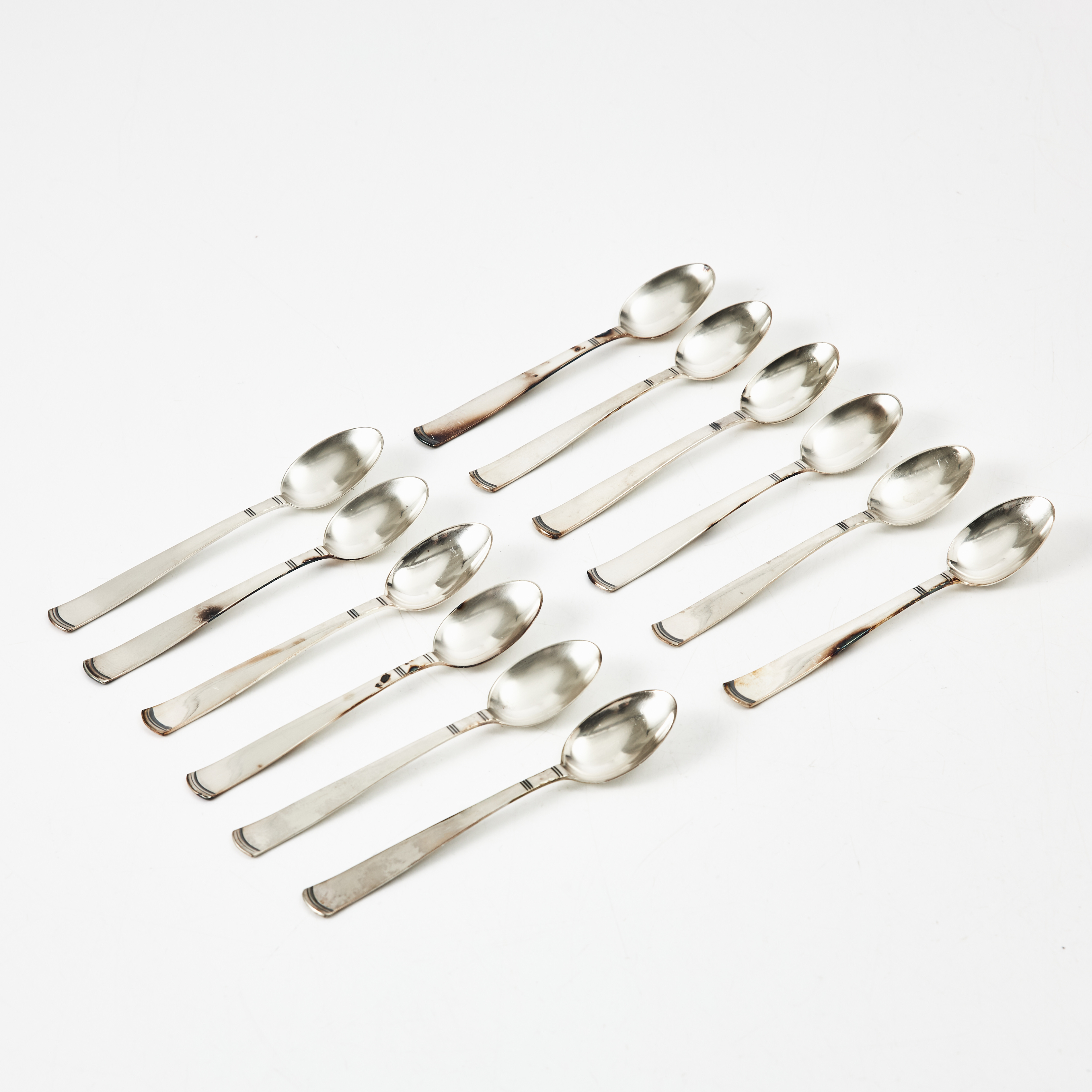 KAFFESKEDAR, 12 st, silver, "Rosenholm", GAB.