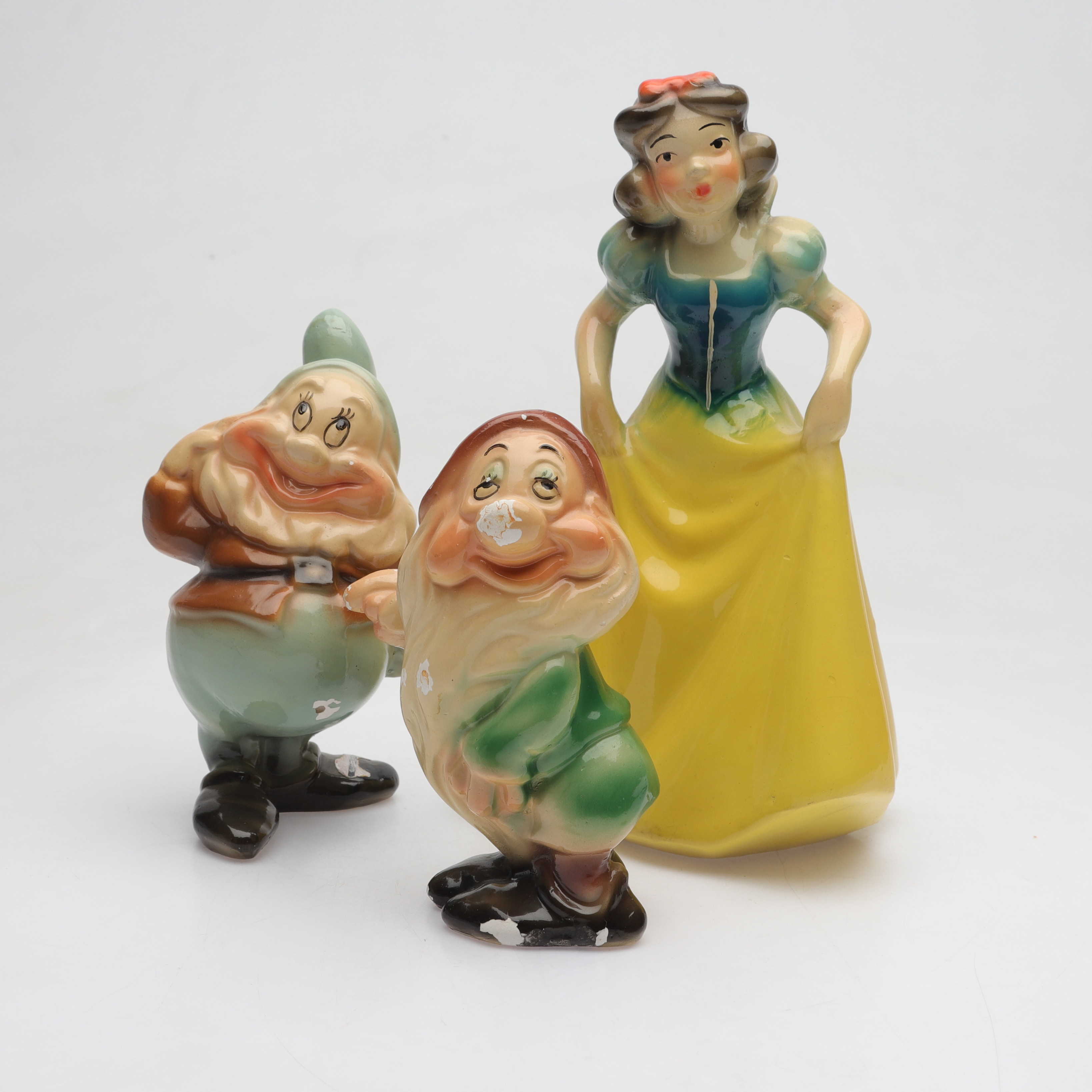 FIGURINER, 3 st, gips, "Walt Disney", Bernardi konst, 1900-tal.