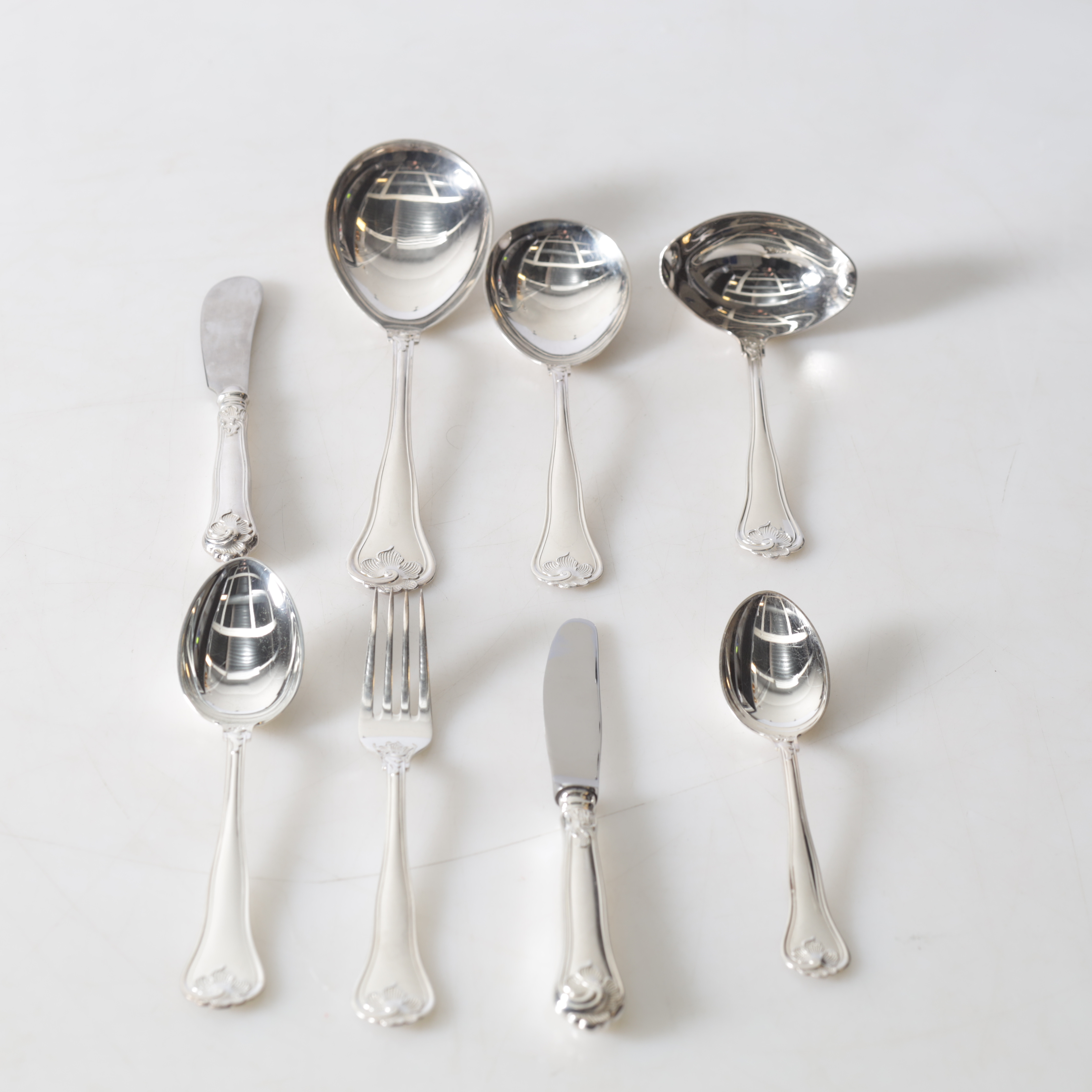 BESTICK, 53 delar, silver, mod. "Sachsisk", Cohr. Totalvikt ca 2336,2 gram.