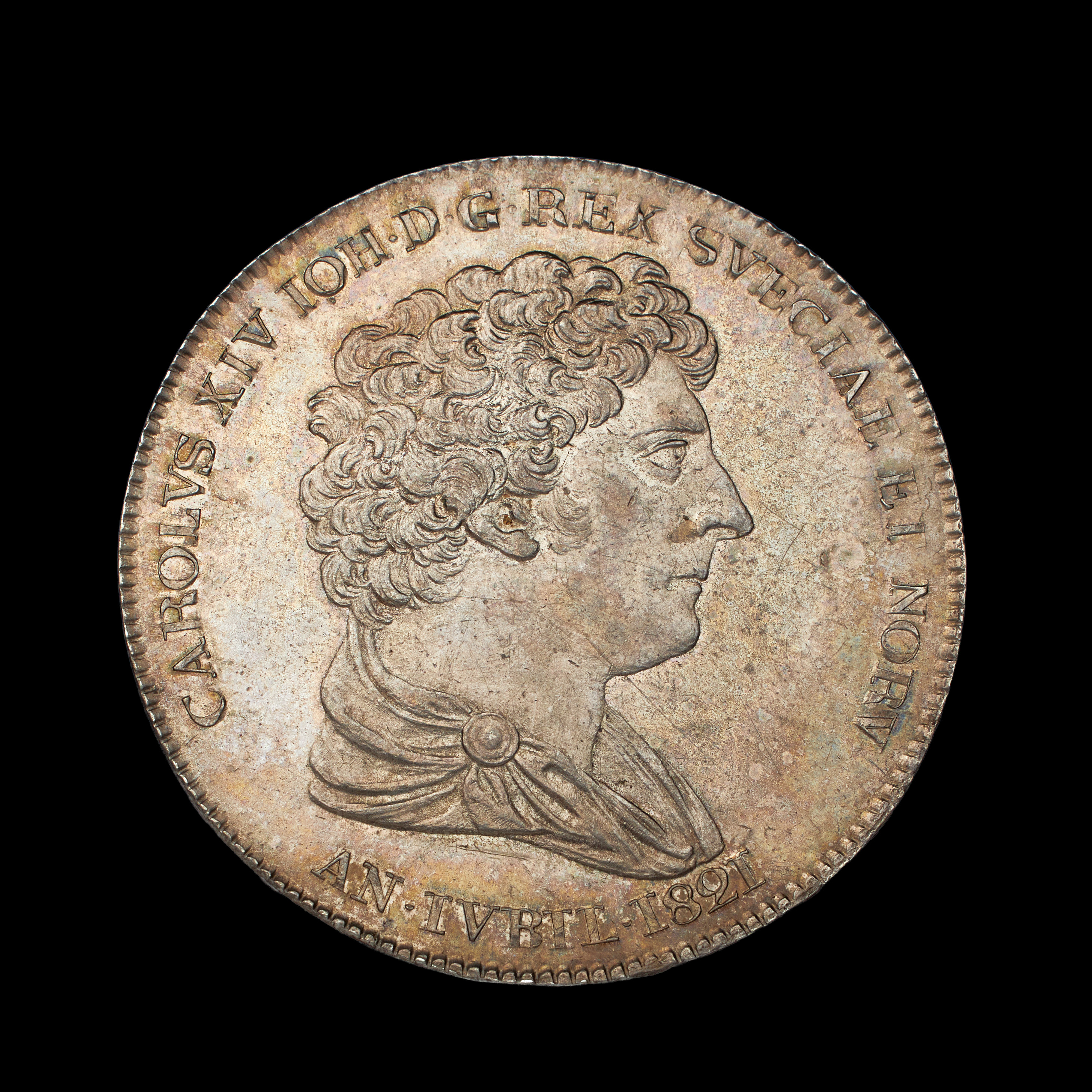 JUBILEUMSMYNT, silver, 1 riksdaler, Karl XIV Johan, 1821 silver.