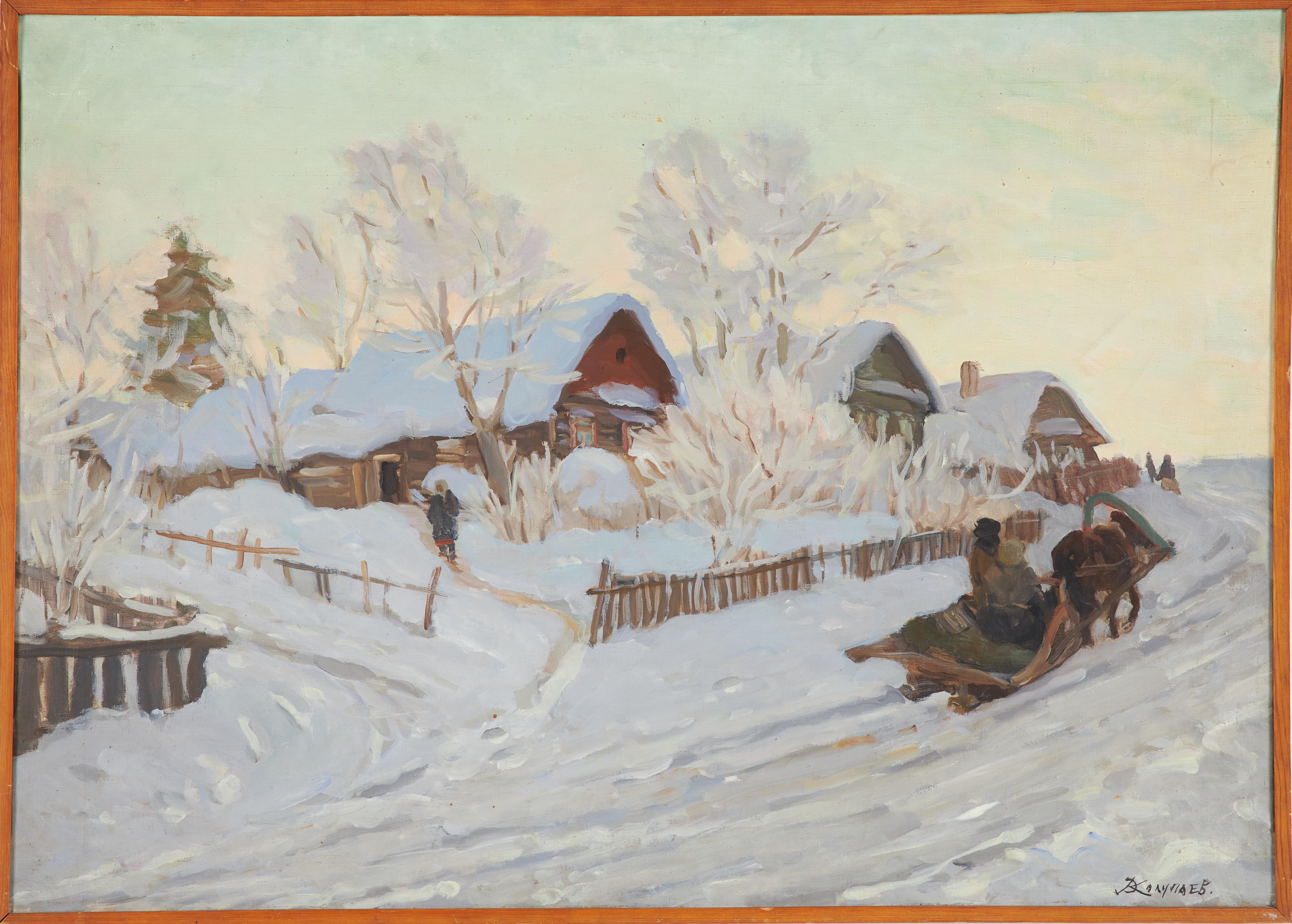 DMITRY ANTONOVICH KOLUPAEV (1883-1954). Vinterlandskap, olja på duk, signerad.