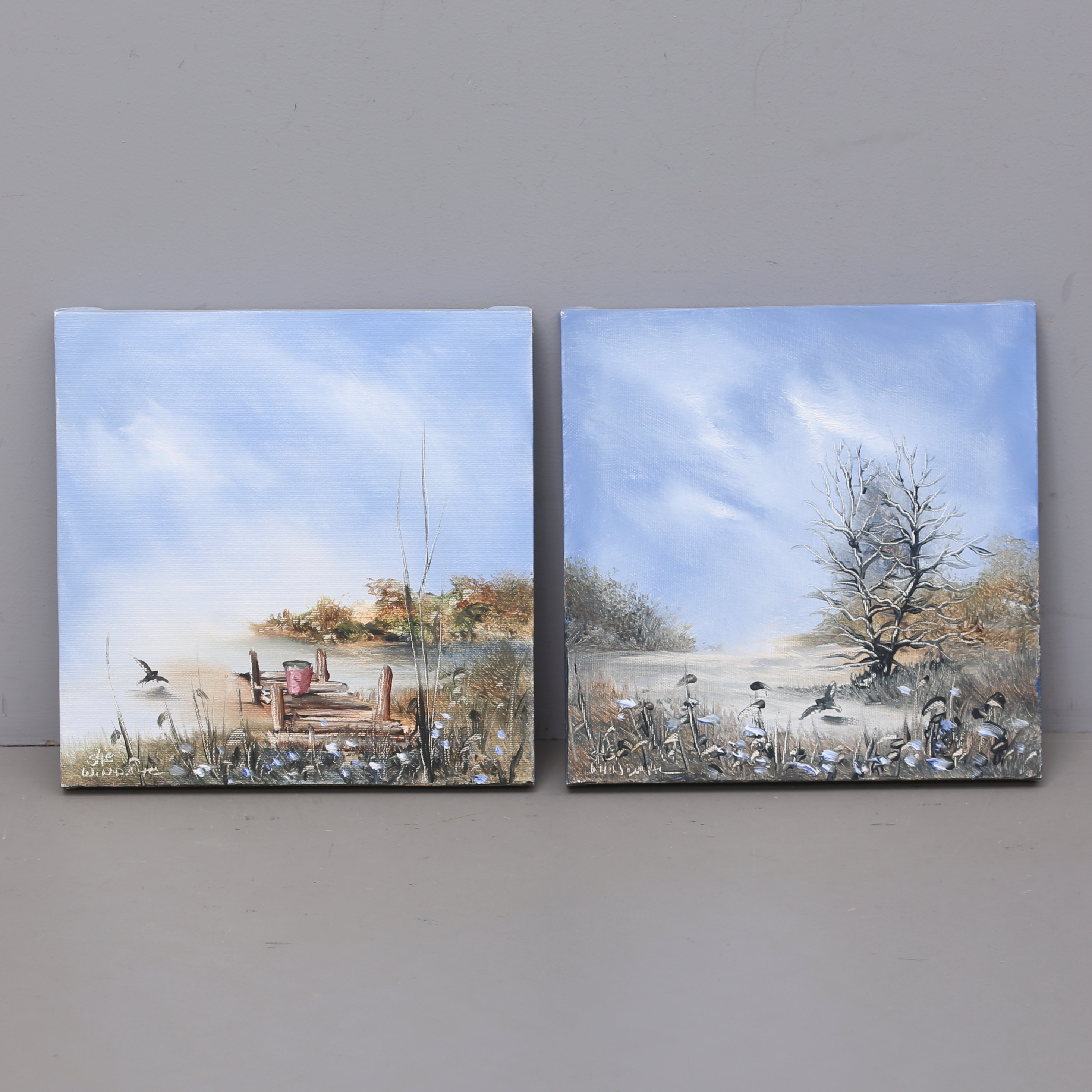 STEFAN WINDAHL. Landskap, 2 tavlor, olja på duk, signerade.