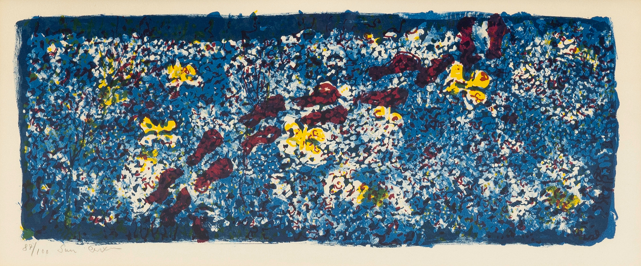 SVEN X:ET ERIXSON. Blommor, färglitografi, signerad och numrerad 87/100.