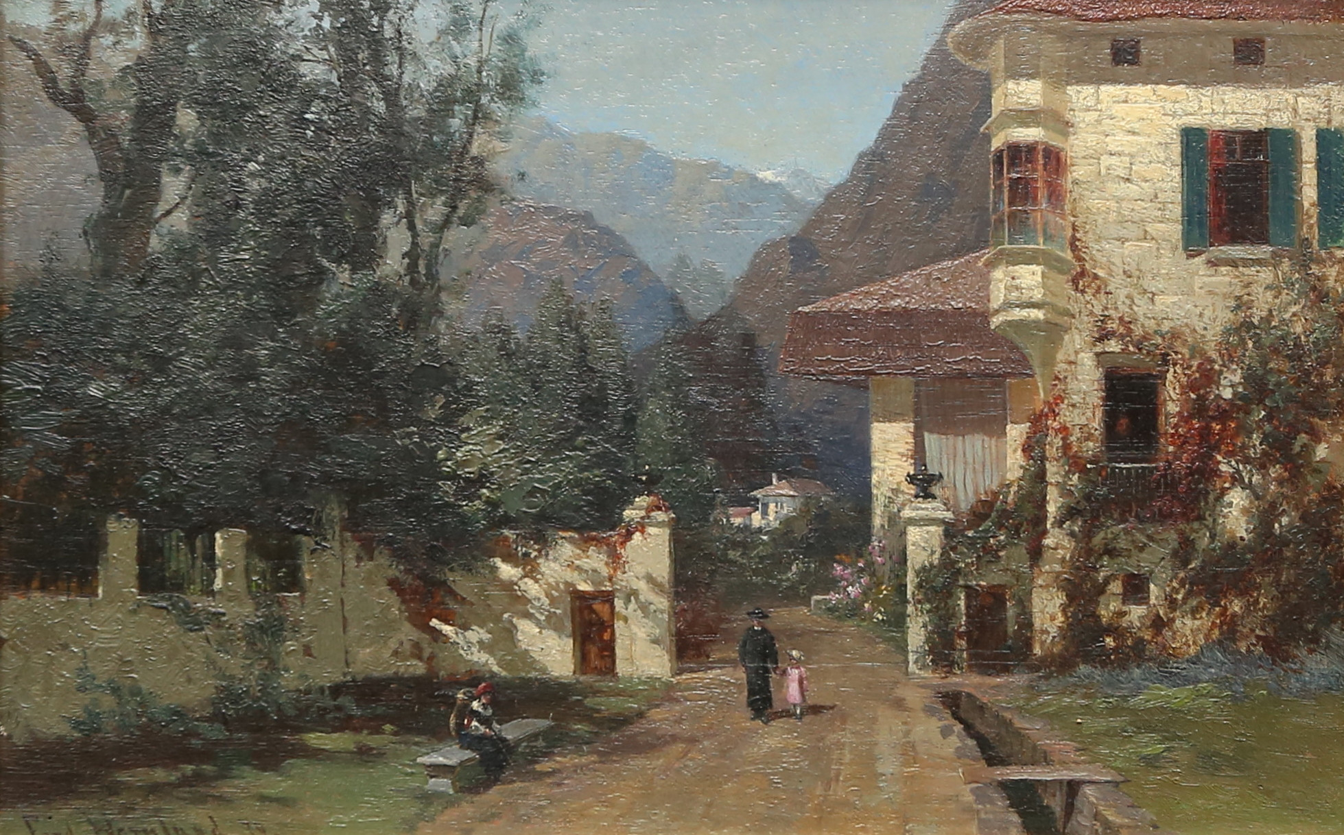 FERDINAND HERNLUND. Olja på pannå, signerad samt daterad -79 (1879).