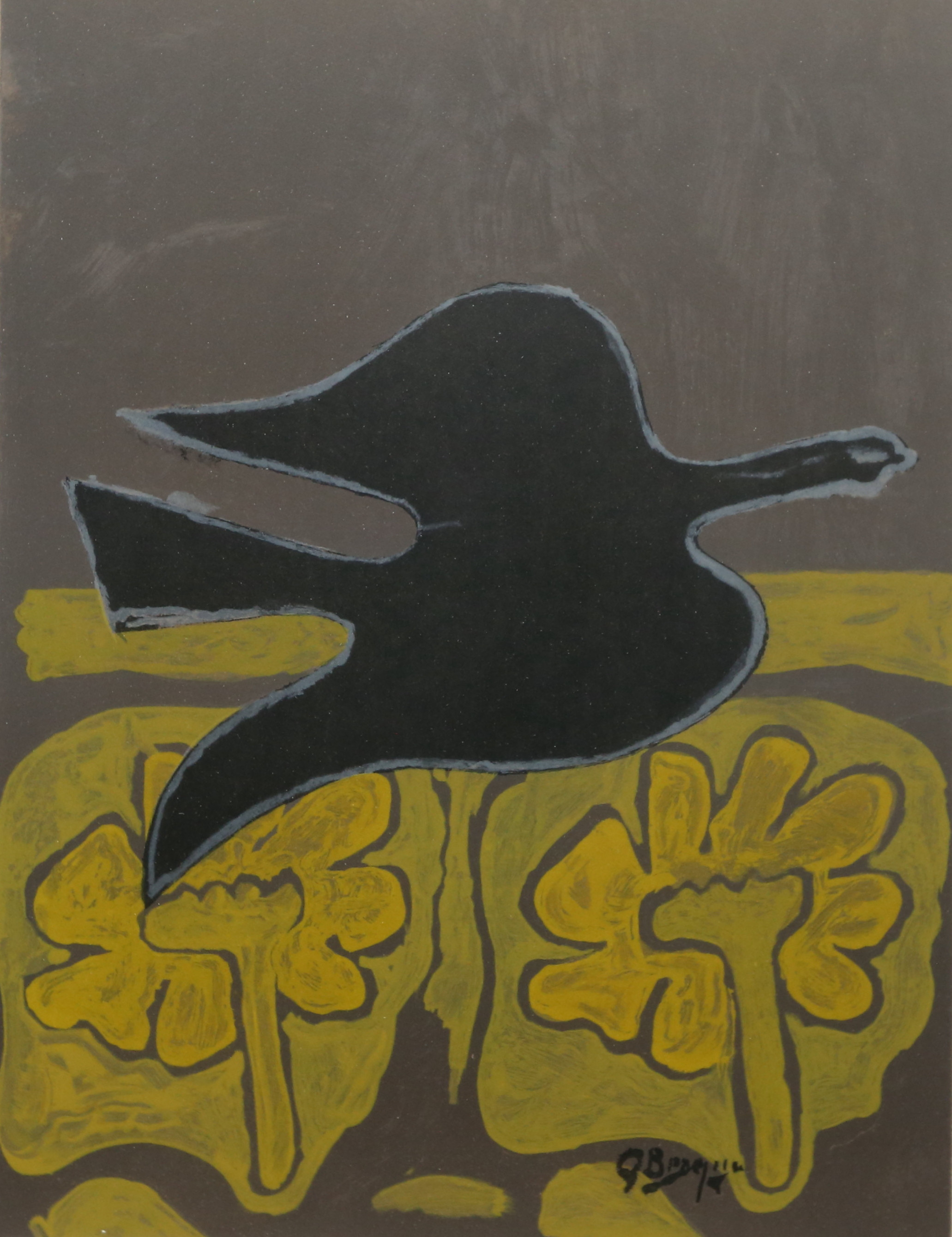 GEORGES BRAQUE. Färglitografi, ''Lòdre des oiseaux'' signerad i trycket. Numrerad med blyerts.