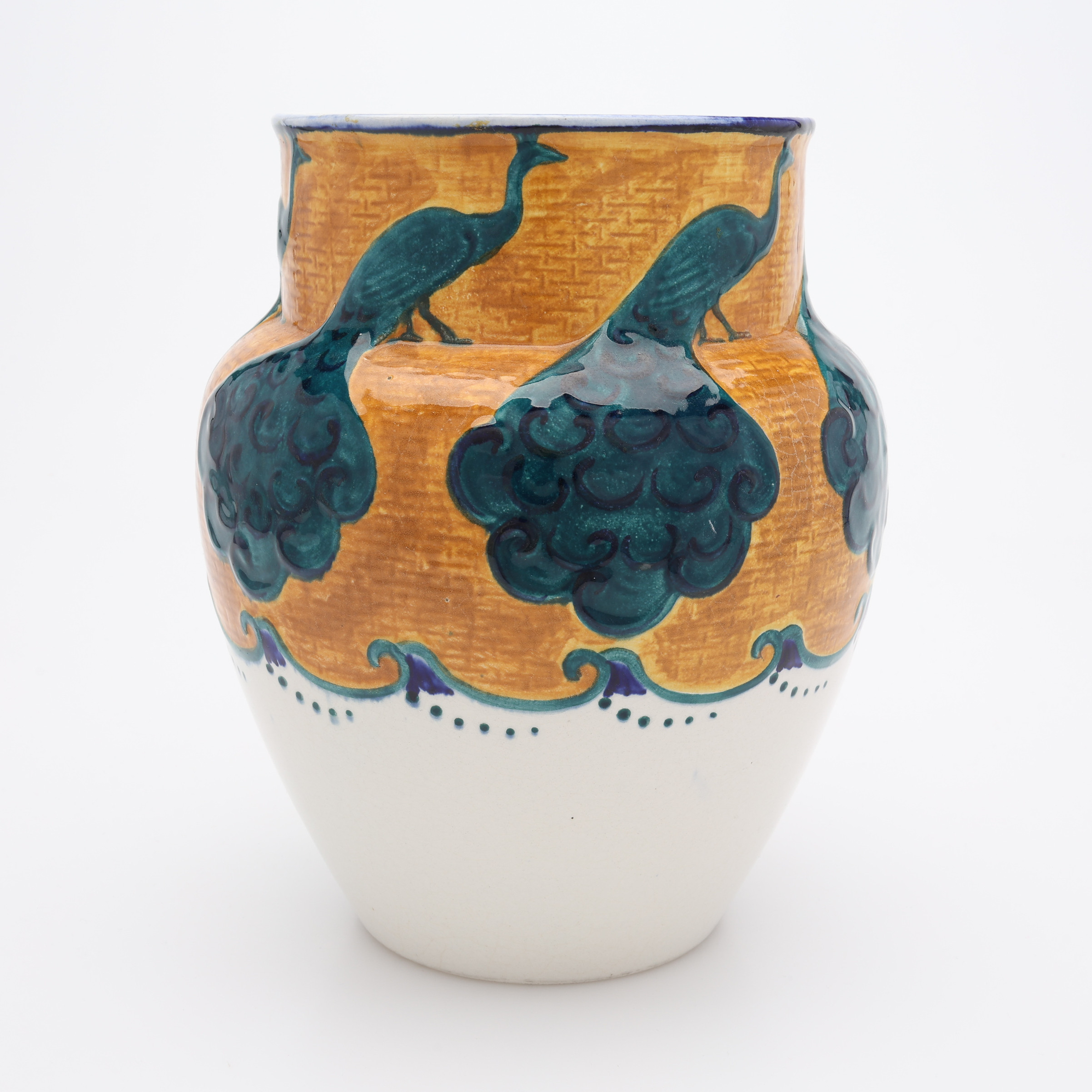 ALF WALLANDER. VAS, GLASERAT FLINTGODS, FÖR RÖRSTRAND, JUGEND O. 1900.