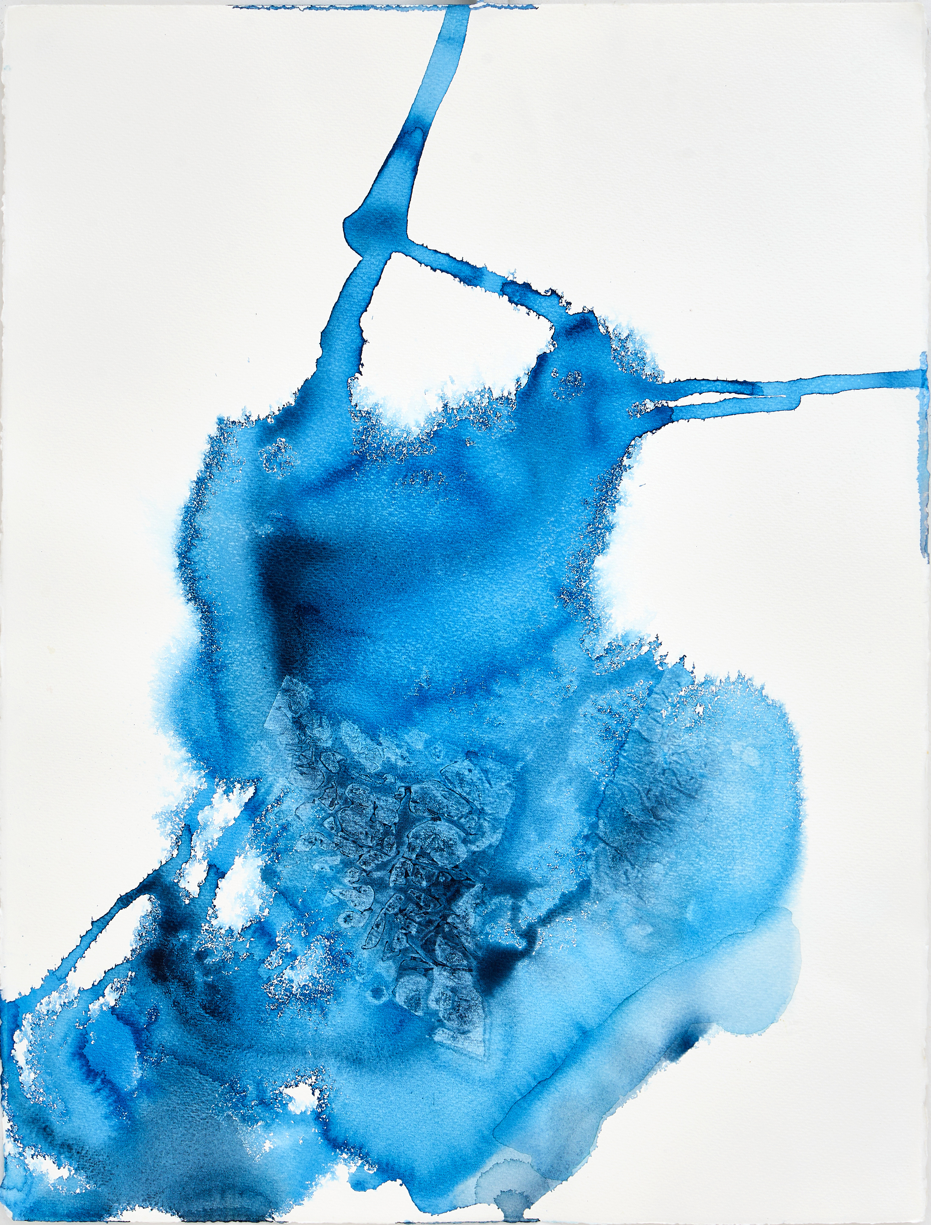 KIA KINELL (SVERIGE, FÖDD 1953). Abstrakt komposition, signerad a tergo, akvarell på tjockt papper.