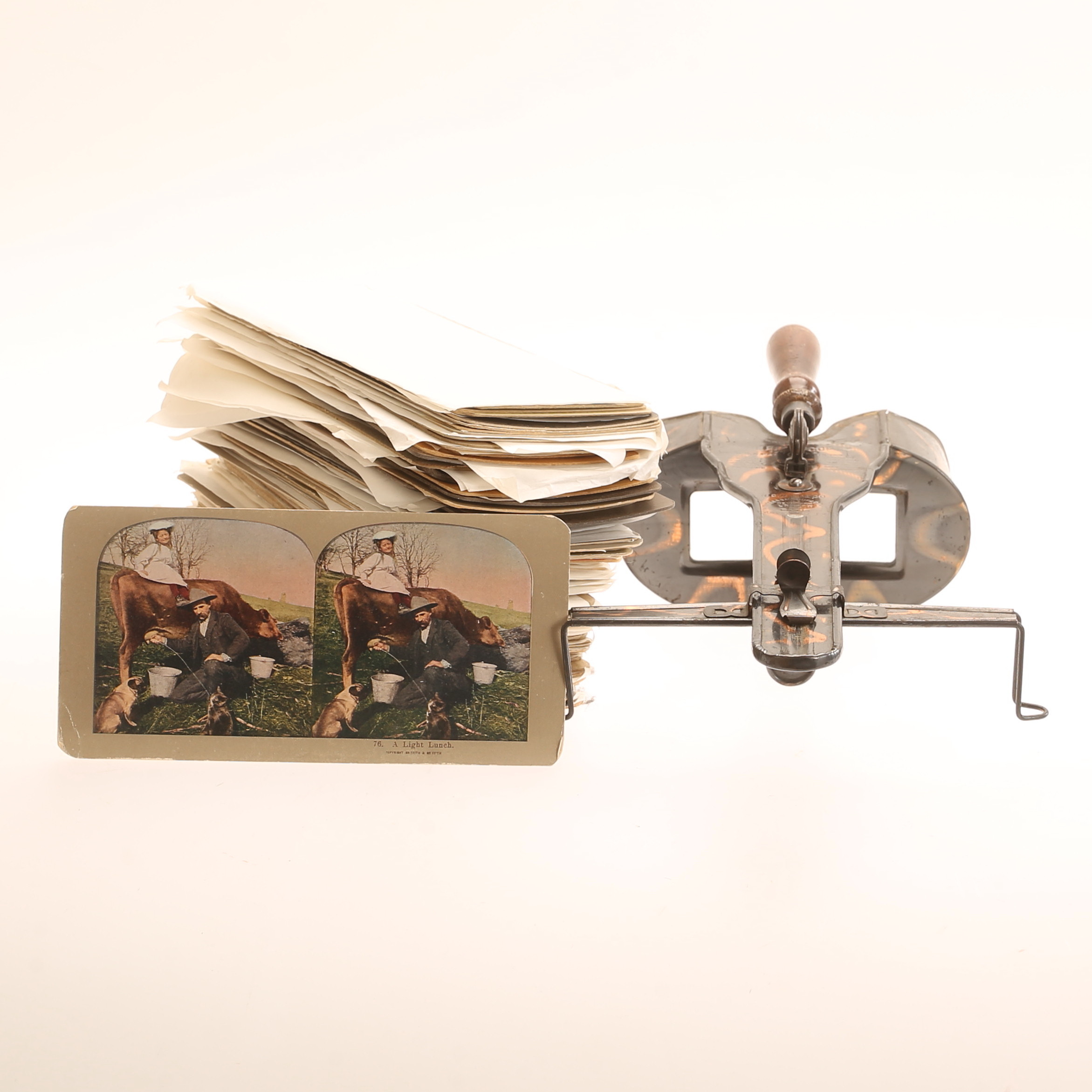 STEREOSKOP, metall, "Perfescope", H.C White Co, med bilder.