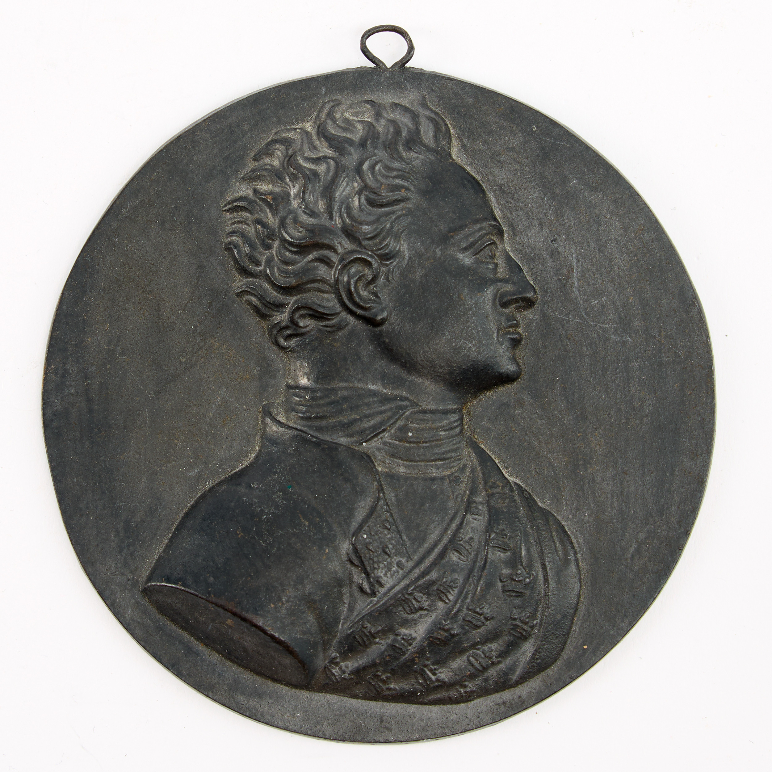 PLAKETT "Karl XII" 1800-tal gjutjärn.