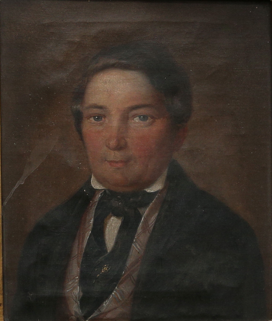 OKÄND KONSTNÄR. olja på duk, ung man, osignerad, 1800 talets första hälft.