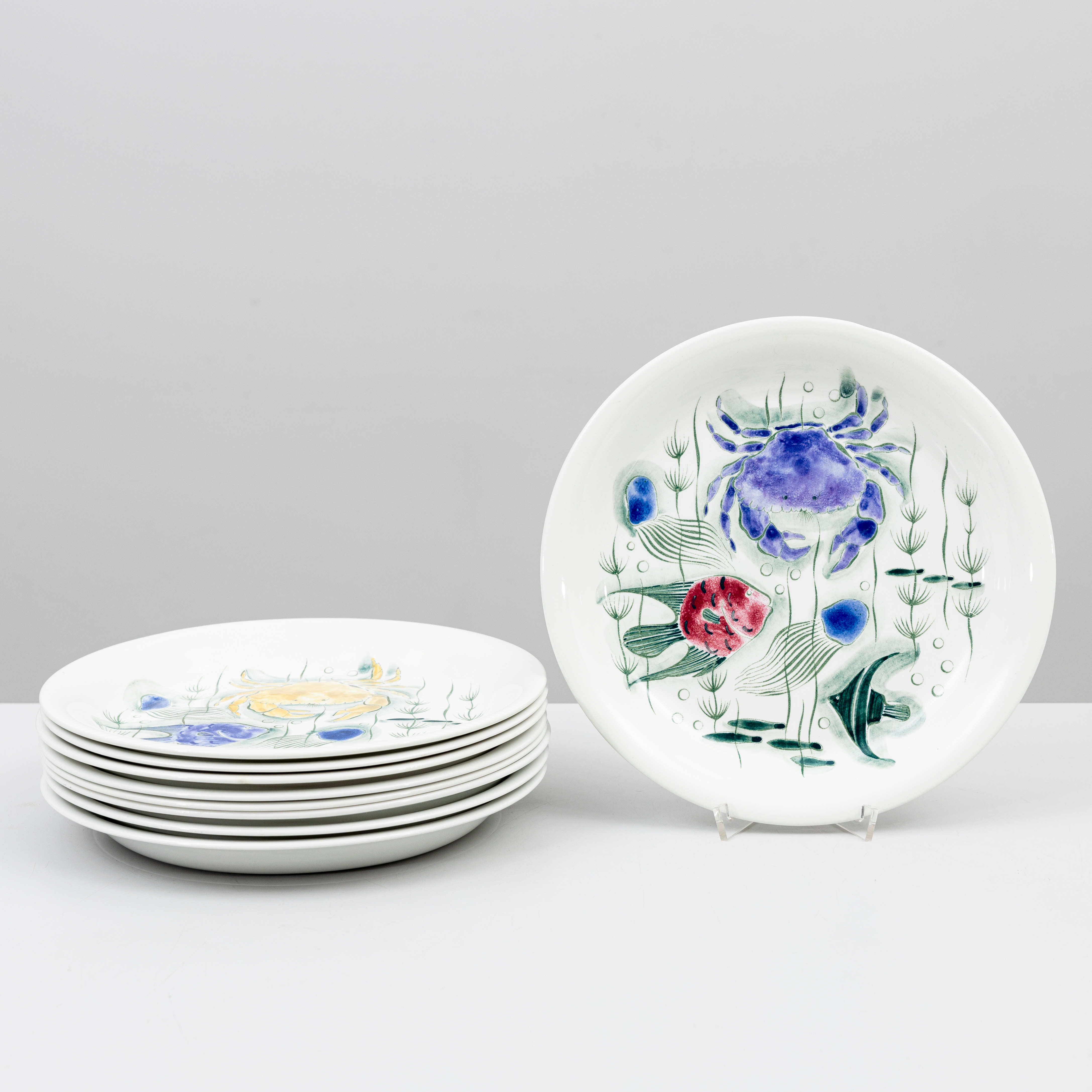 TALLRIKAR, 9 st, "Crayfish", Arabia, Finland.