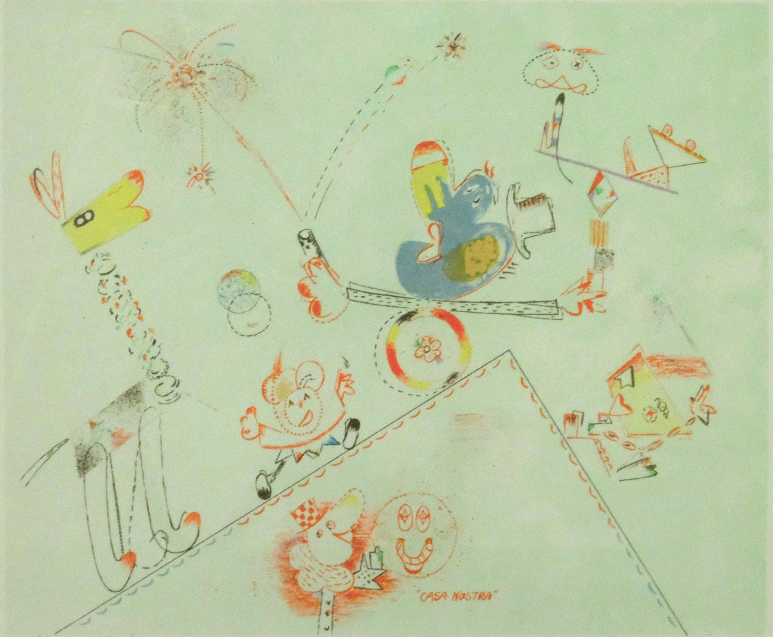 JORGO KRALLIS. FÄRGLITOGRAFI, "CASA NOSTRA".