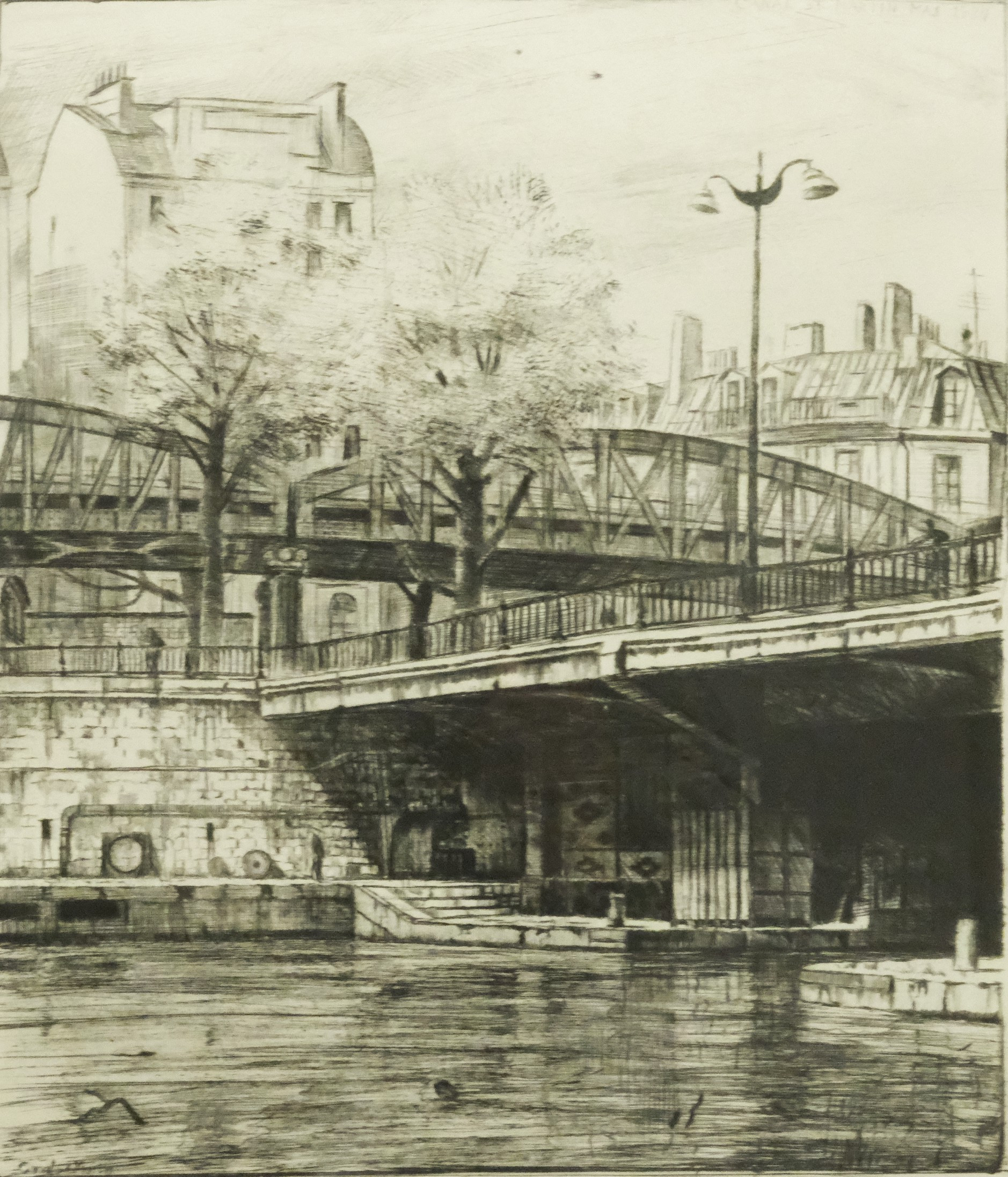 HANS LINDROTH. ETSNING, "CANAL ST. MARTIN VII".