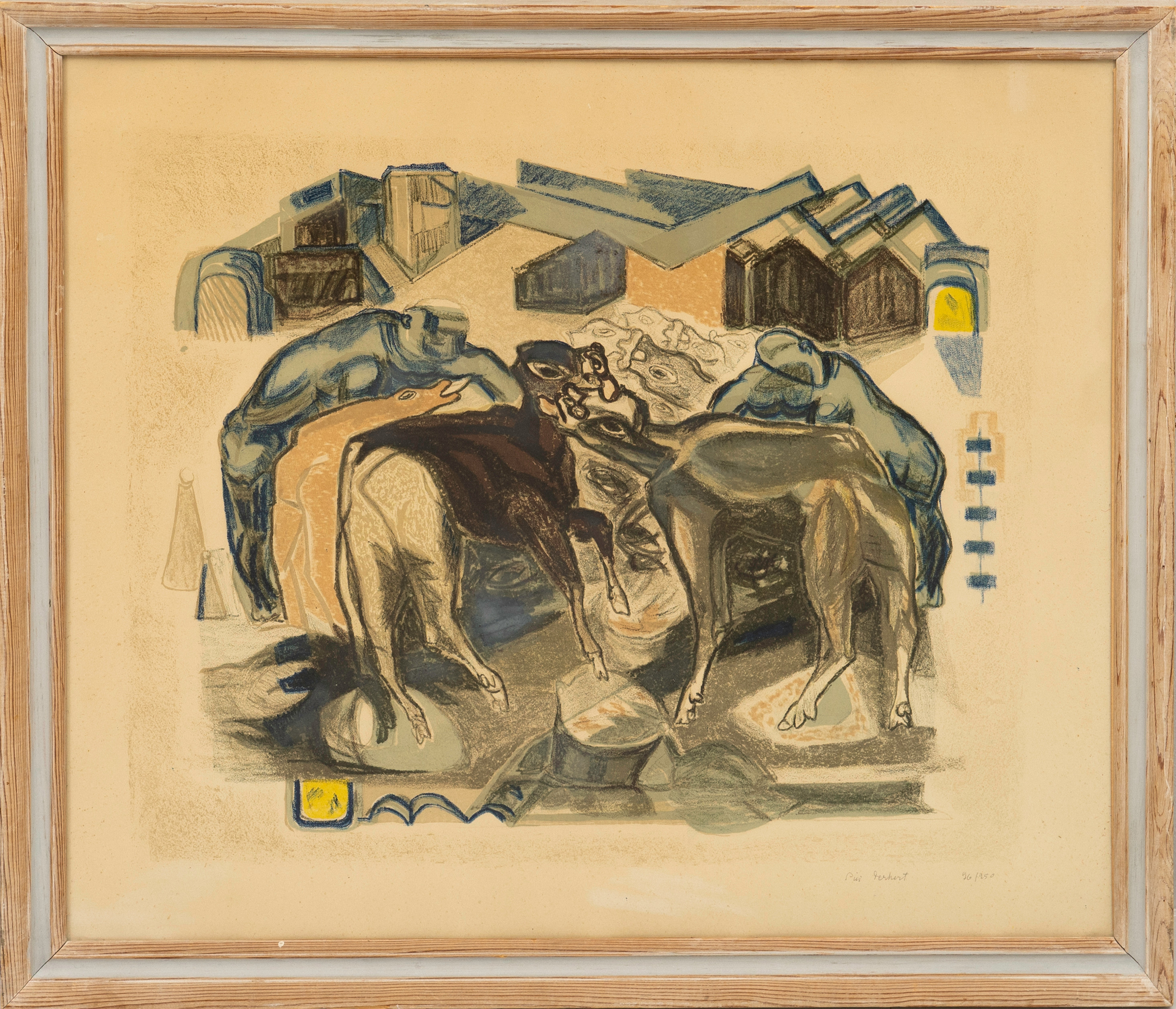 SIRI DERKERT. Komposition, färglitografi, signerad, numrerad 26/250.