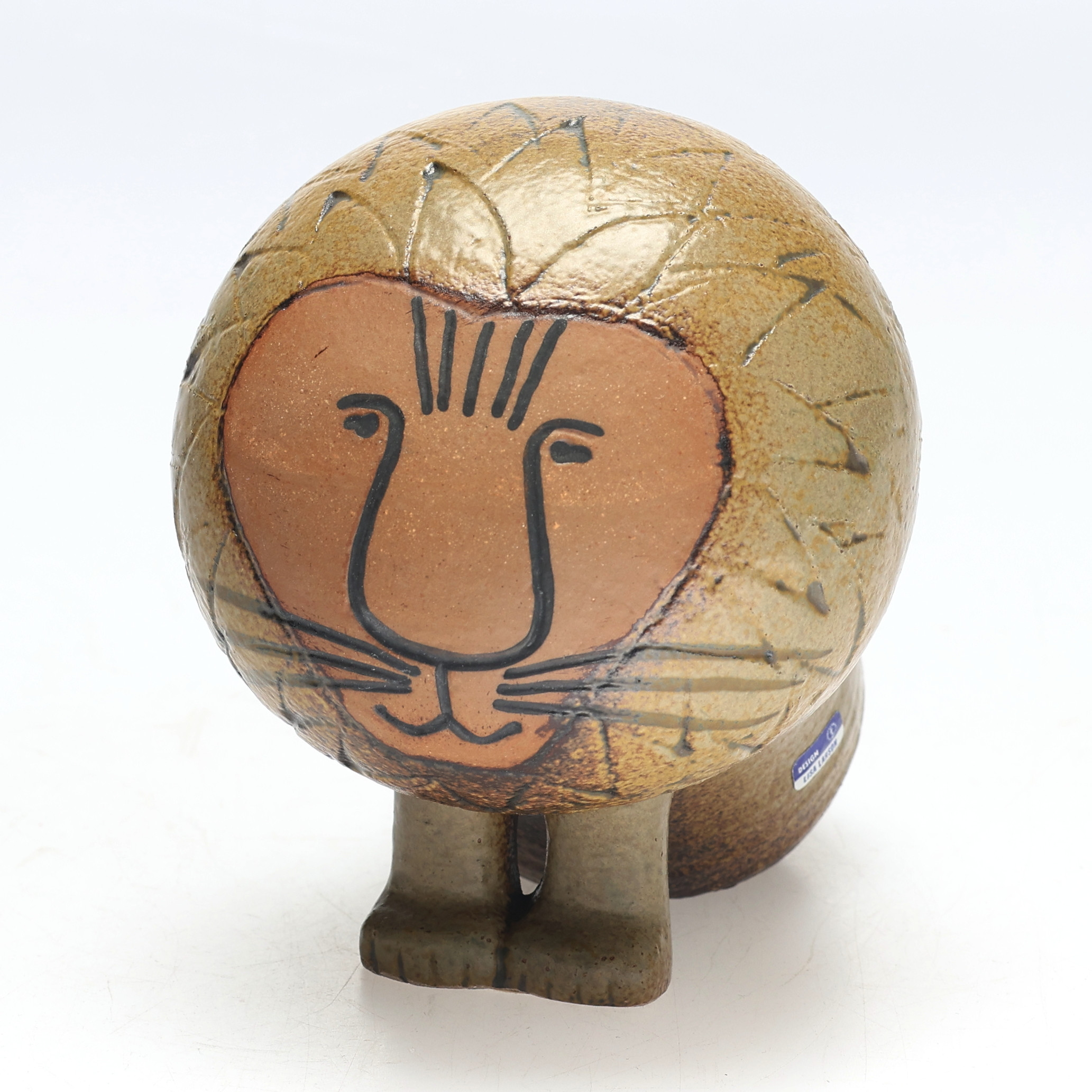 LISA LARSON. Figurin, "Lejon midi" ur serien "Afrika", stengods, Gustavsberg.