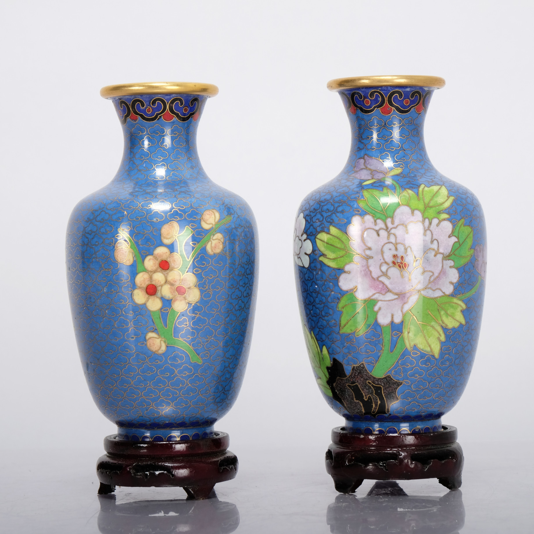 VASER, porslin, Kina, Cloisonne, (2delar).