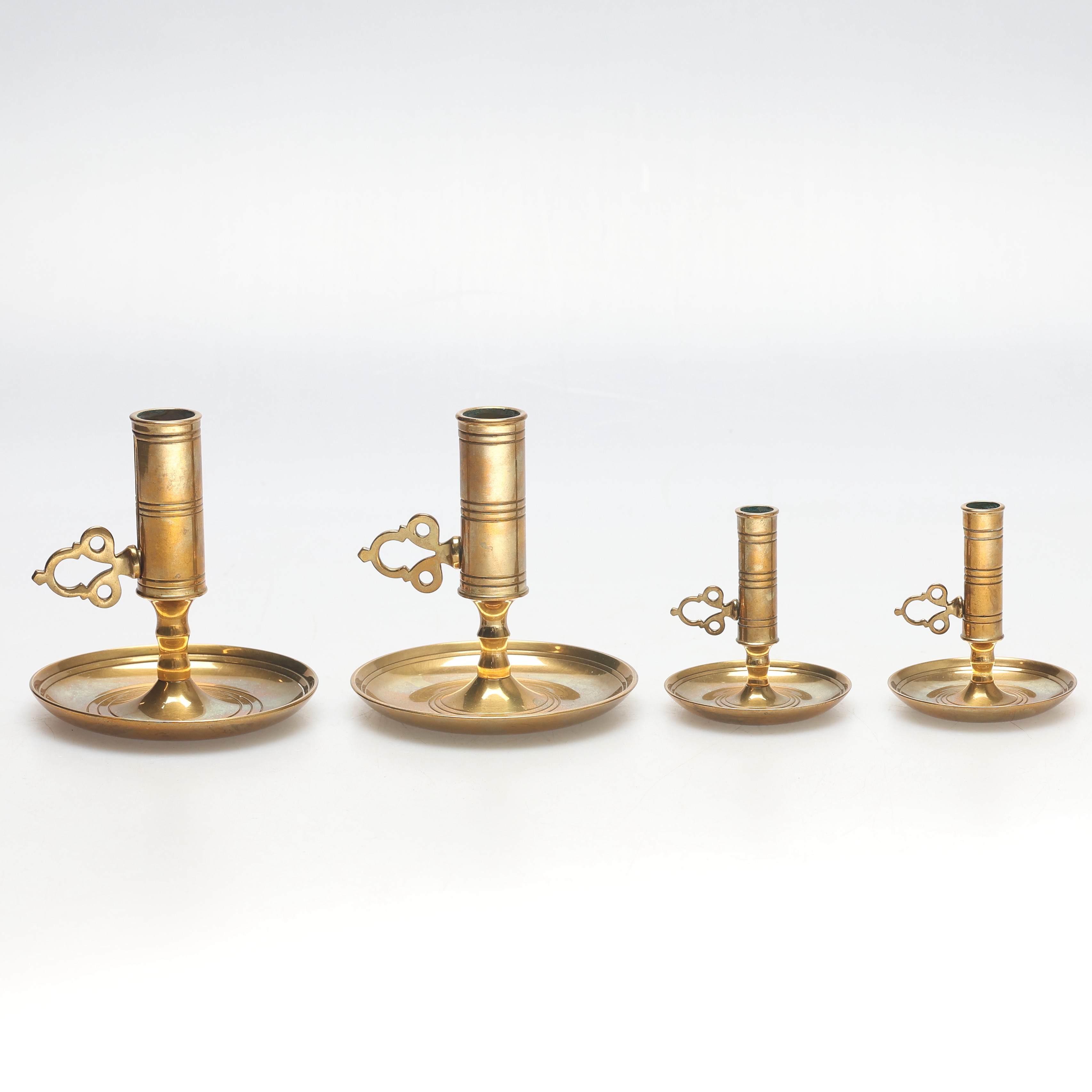 Ljusstakar, två par, malm, Morells Gjuteri, Mora.