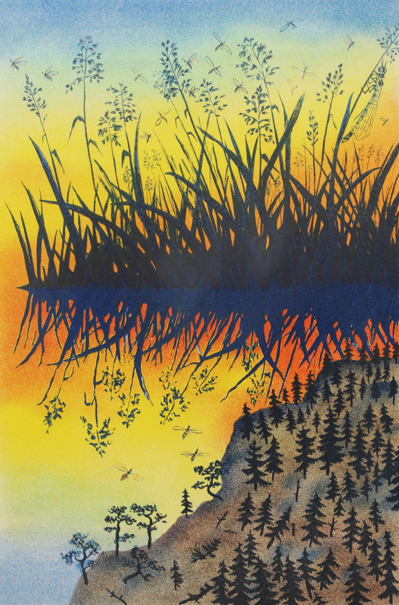 MONA HUSS WALIN. Färglitografi, signerad och numrerad 52/350.