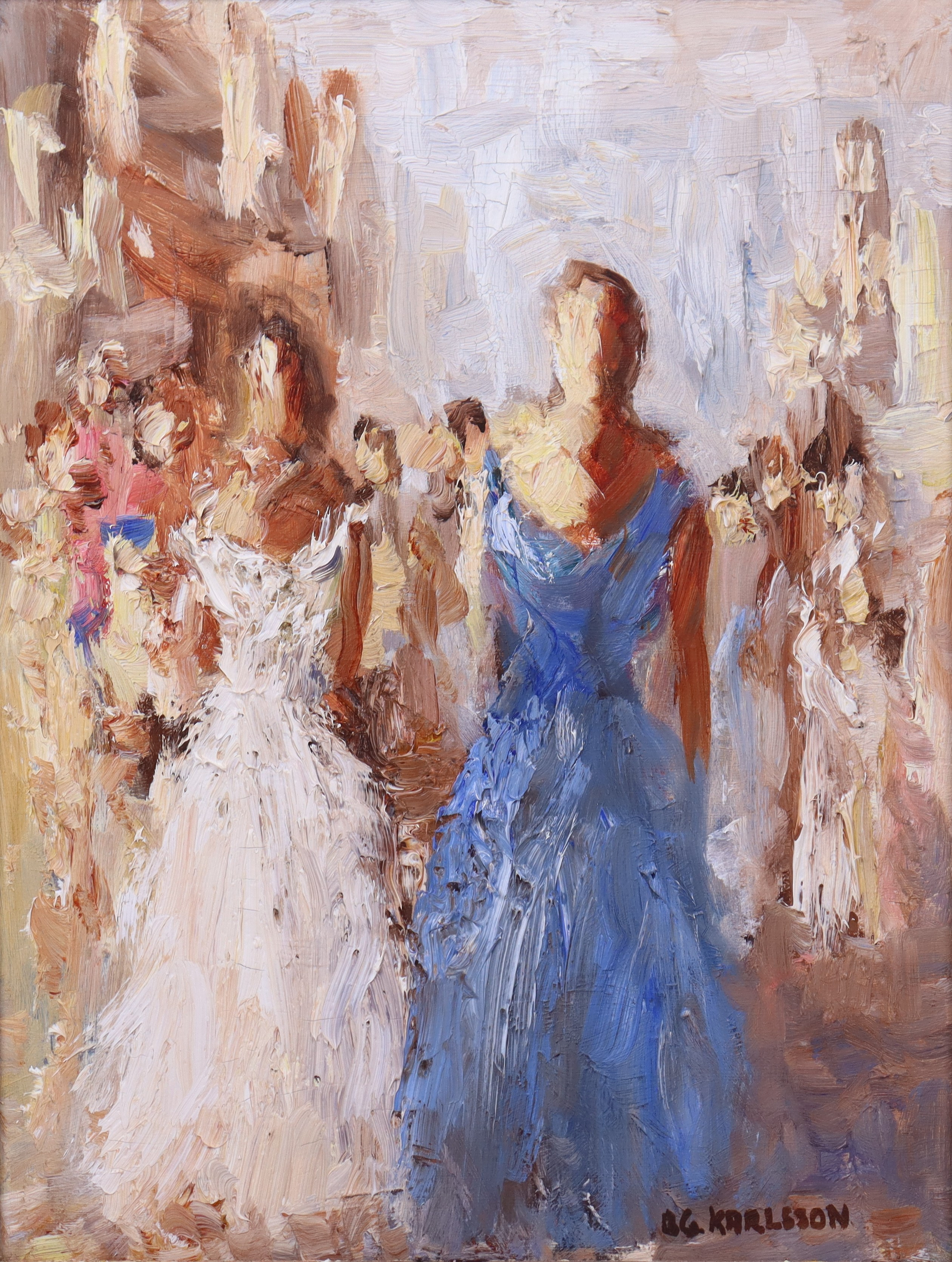 BENGT GÖRAN KARLSSON. olja på duk, "Syskonpromenad".