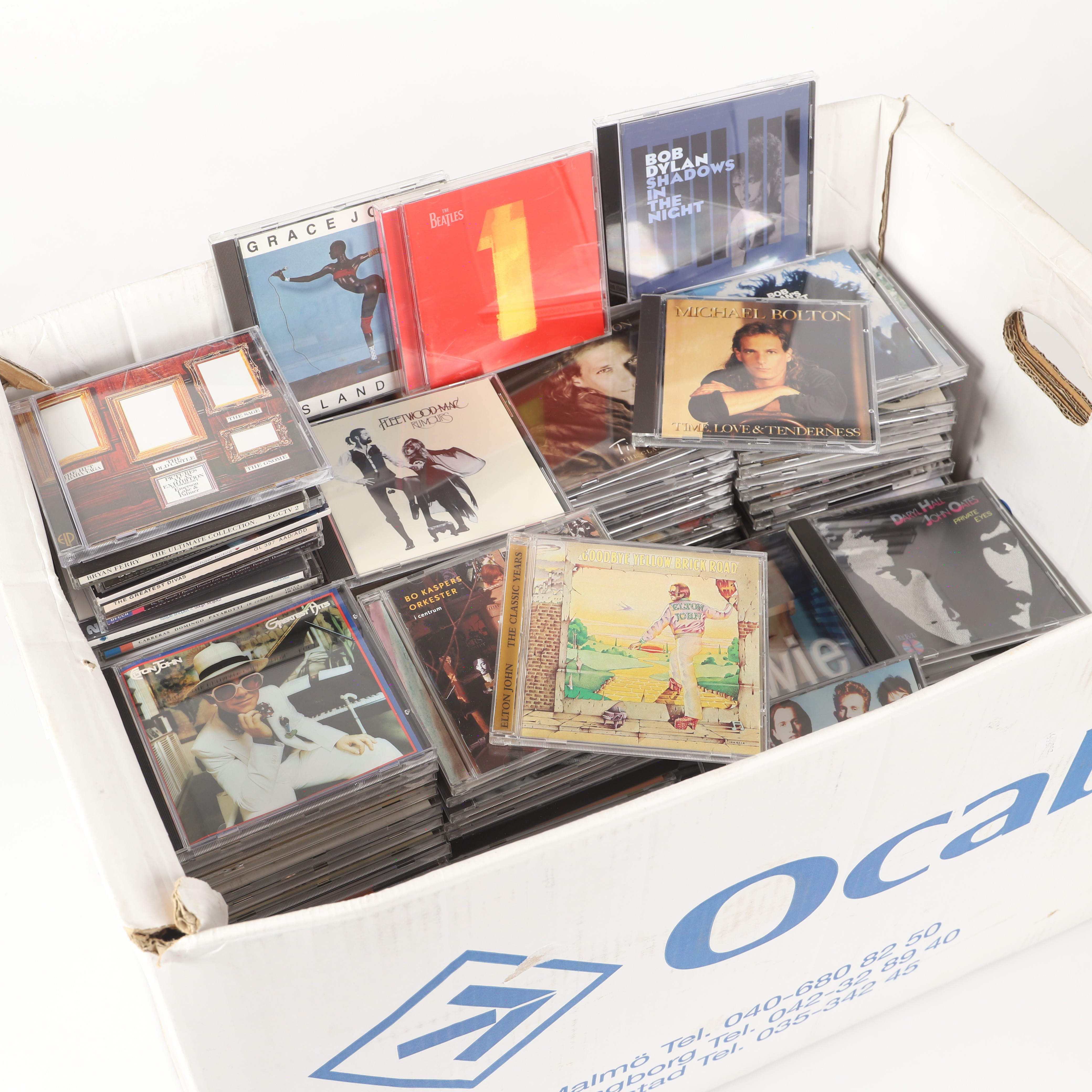 CD-SKIVOR, 1 flyttlåda, mestadels pop & rock, 1990/2000-tal.