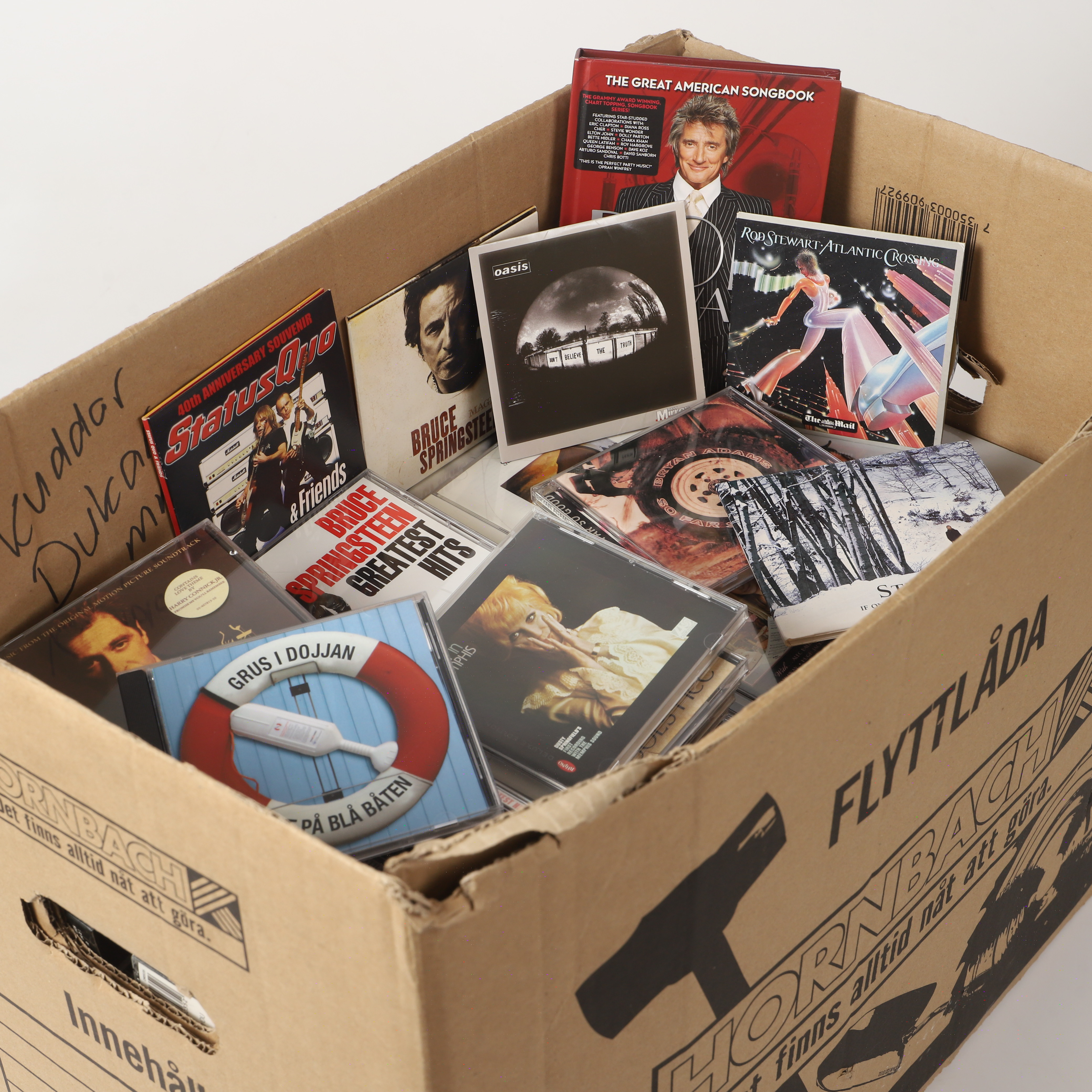 CD-SKIVOR, 1 flyttlåda, mestadels pop & rock, 1990/2000-tal.