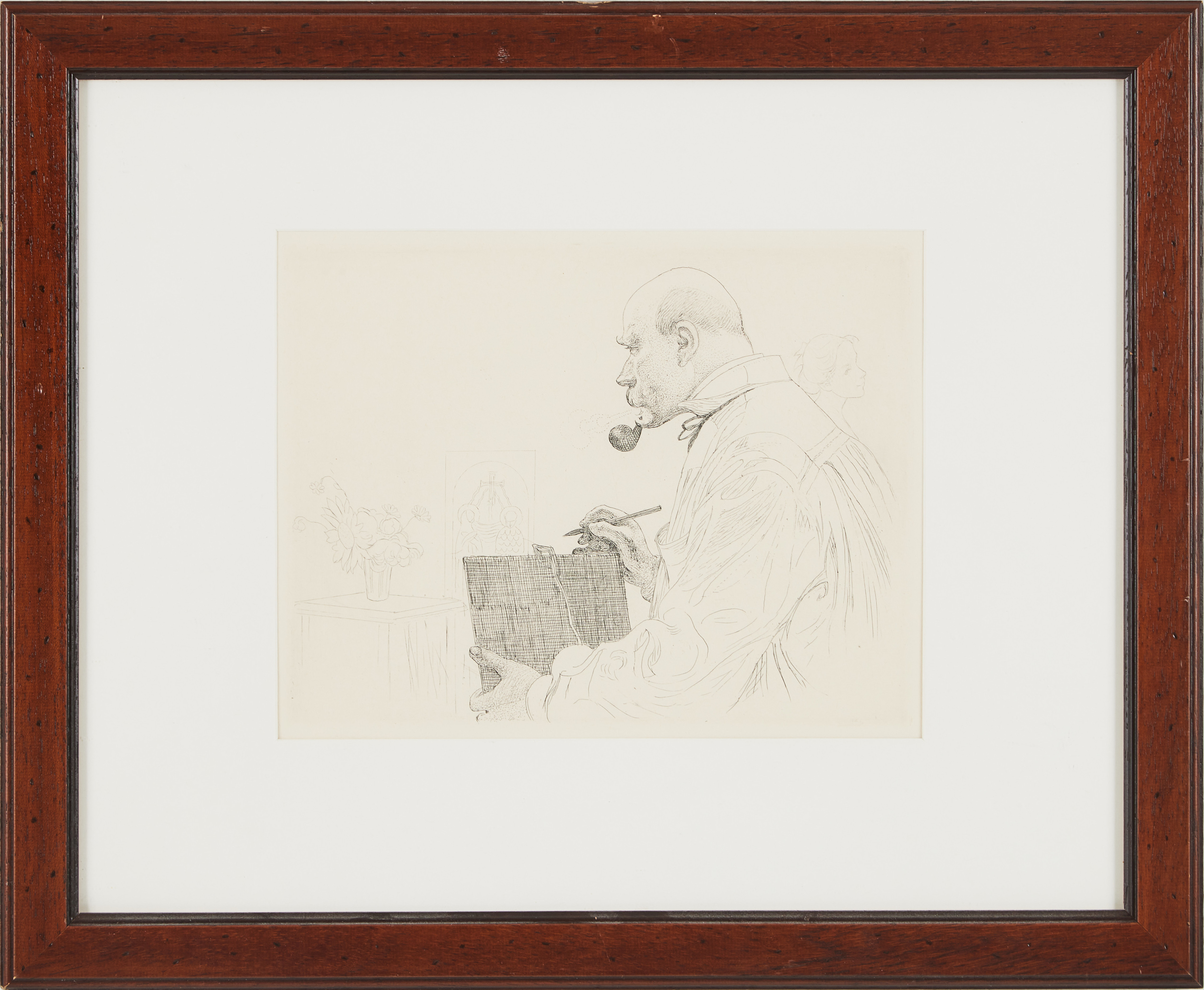 CARL LARSSON. "Sjelfporträtt", etsning, FfGK (Föreningen för Grafisk Konst), portföljår 1912.