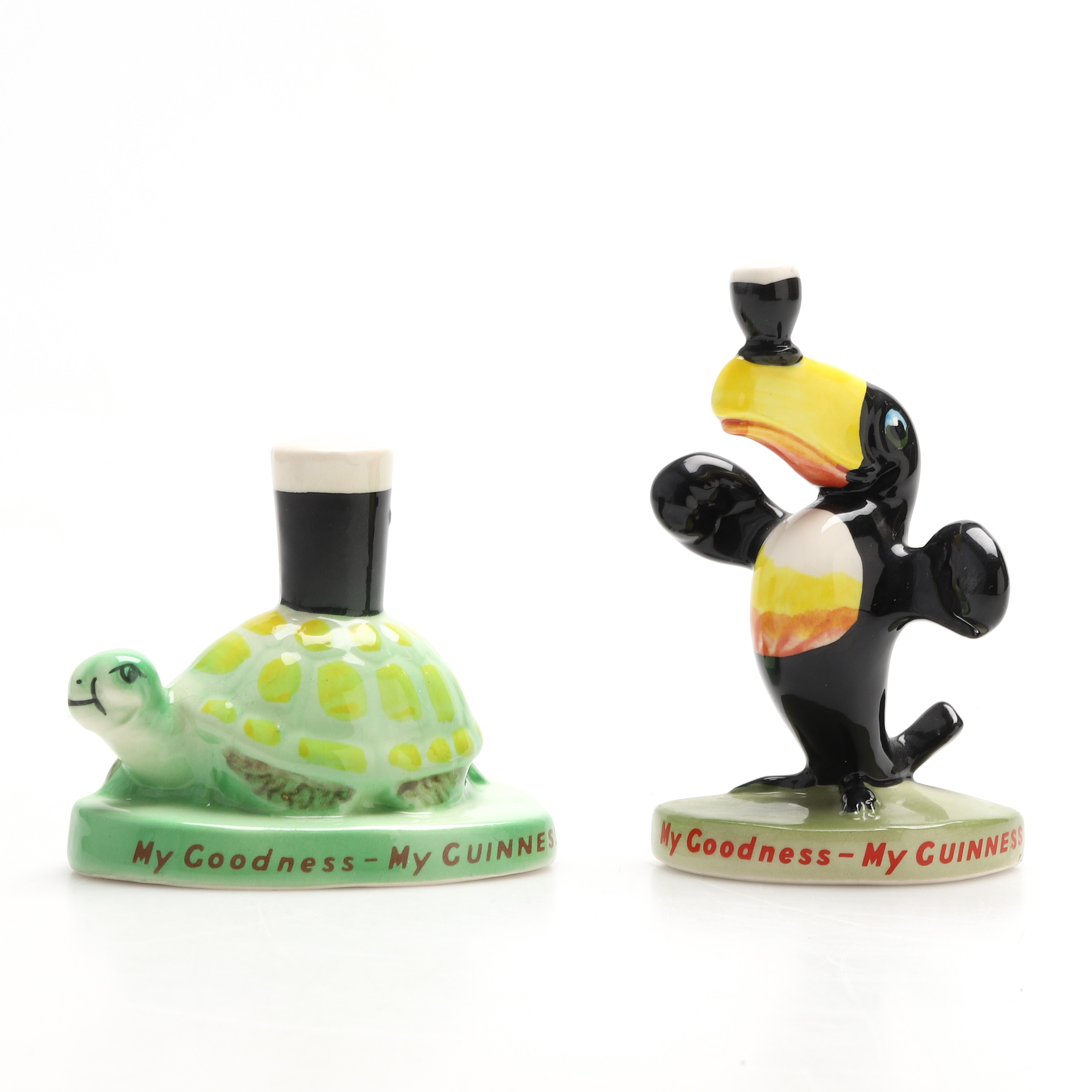 GUINNESS, figuriner, porslin, 2 st "My Goodness - My Guinnes och " Guinness For Strength" Carlton Ware. England 1900-talets mitt.