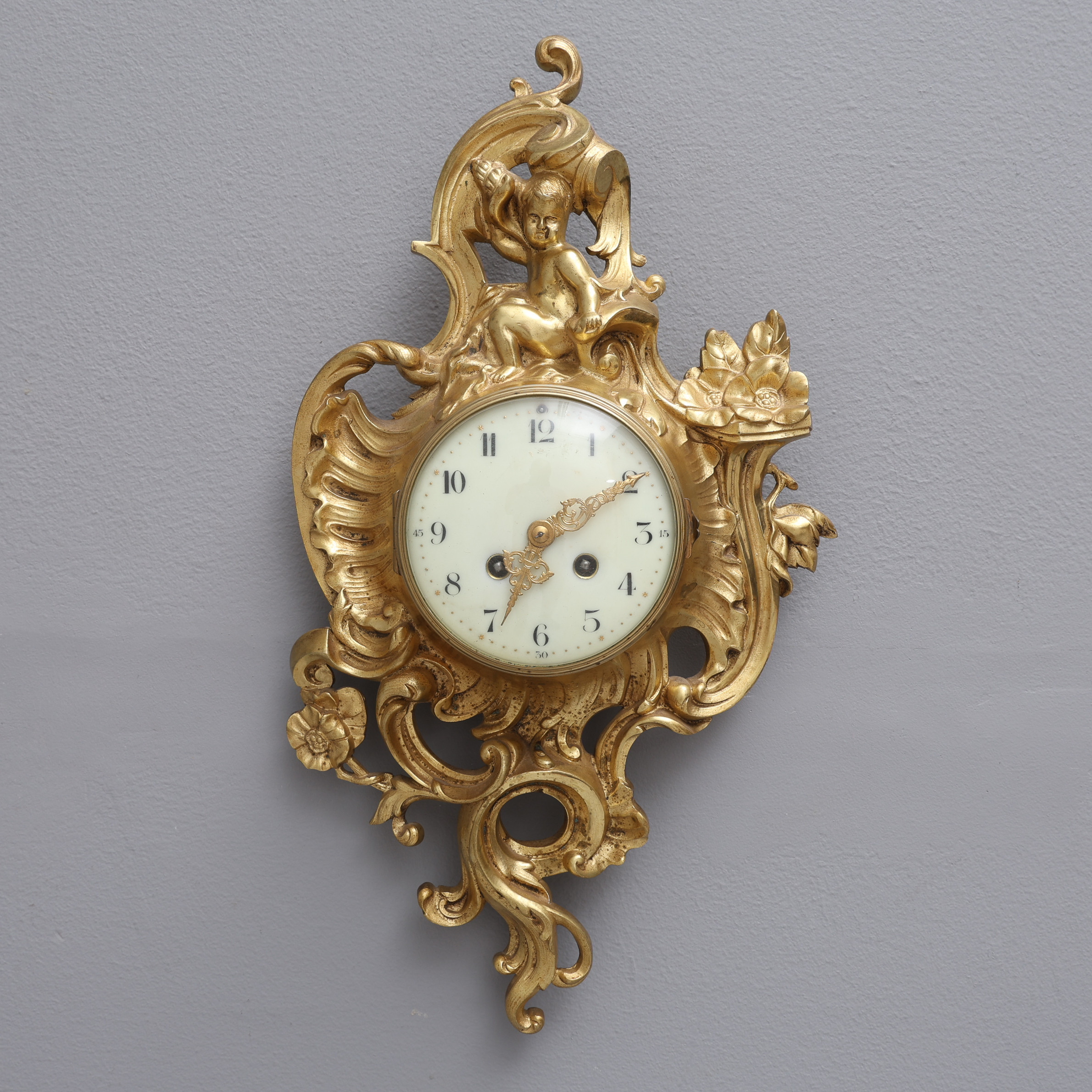 VÄGGPENDYL/KARTLEUR, JAPY FRERES, MÄSSING.