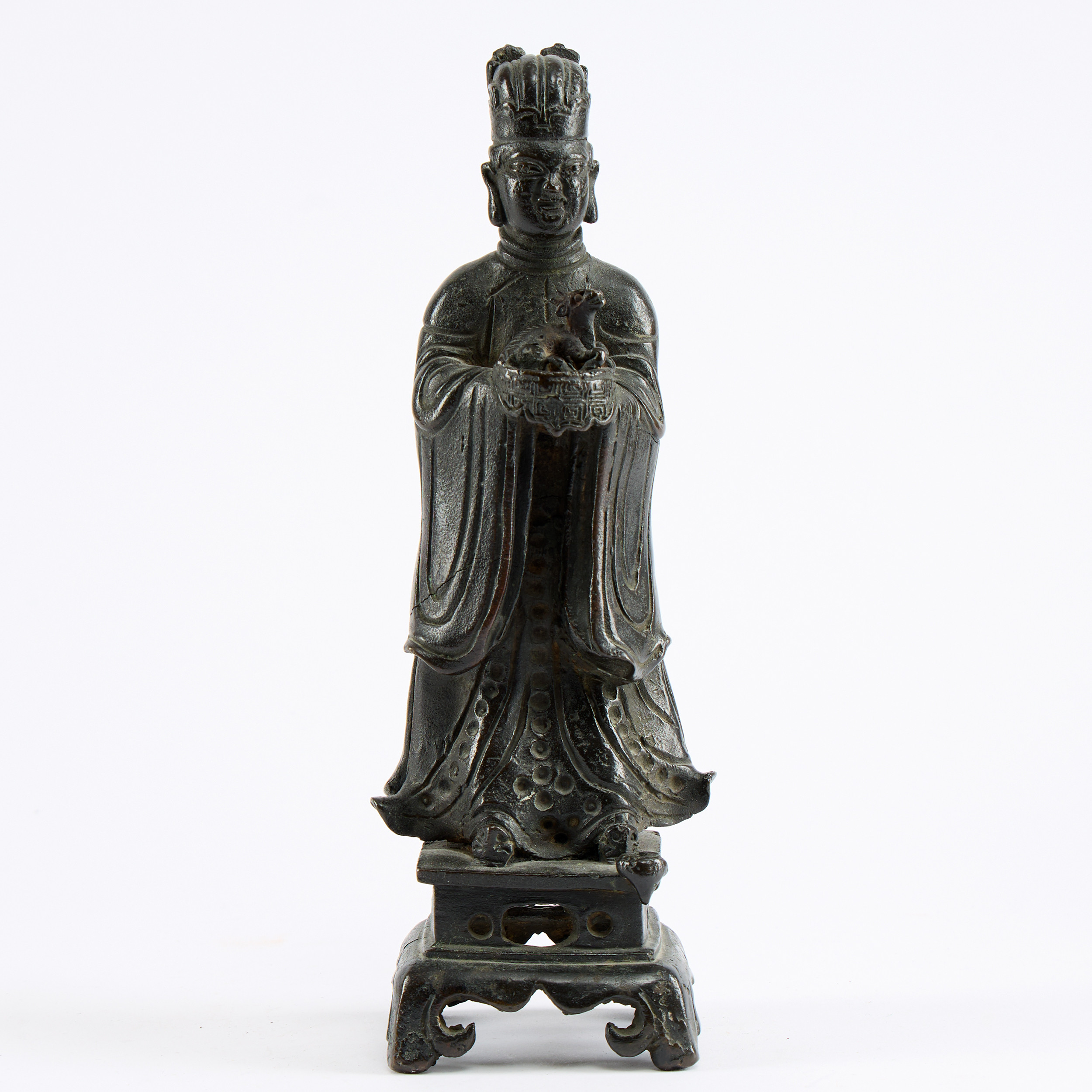 FIGURIN, Stående Gudom Kina brons.