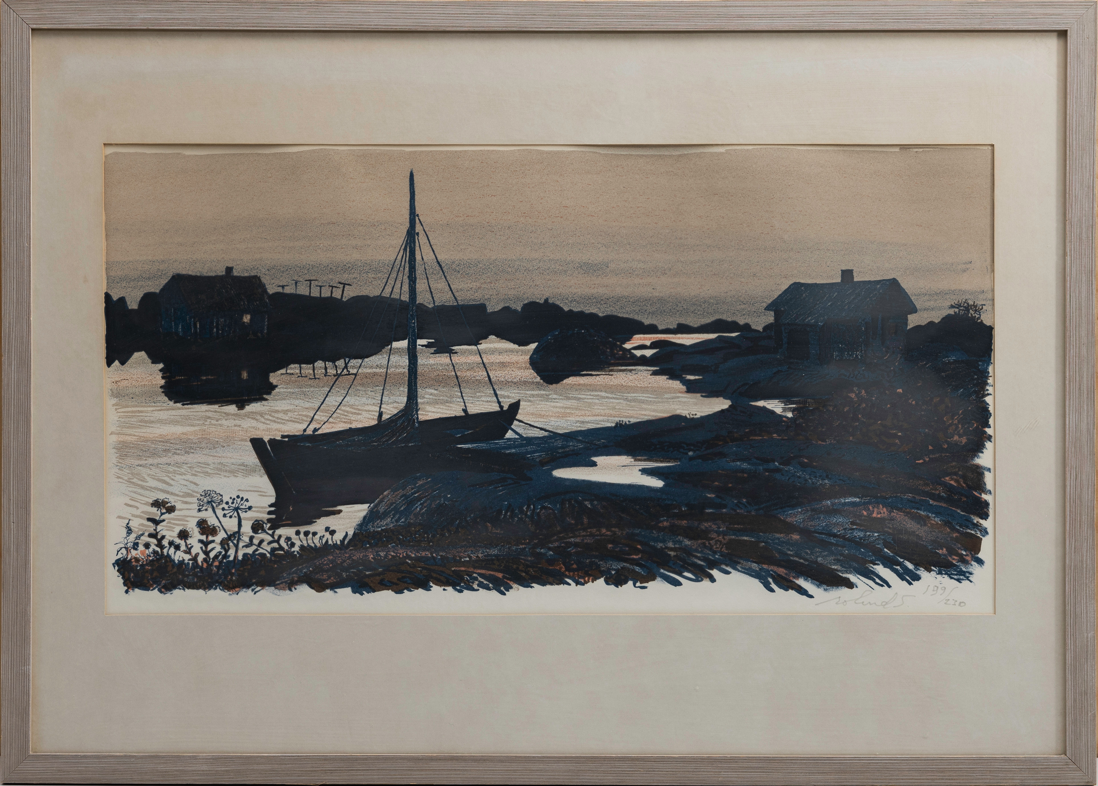 ROLAND SVENSSON. "Villes öka", färglitografi, signerad Roland S och numrerad 199/230.