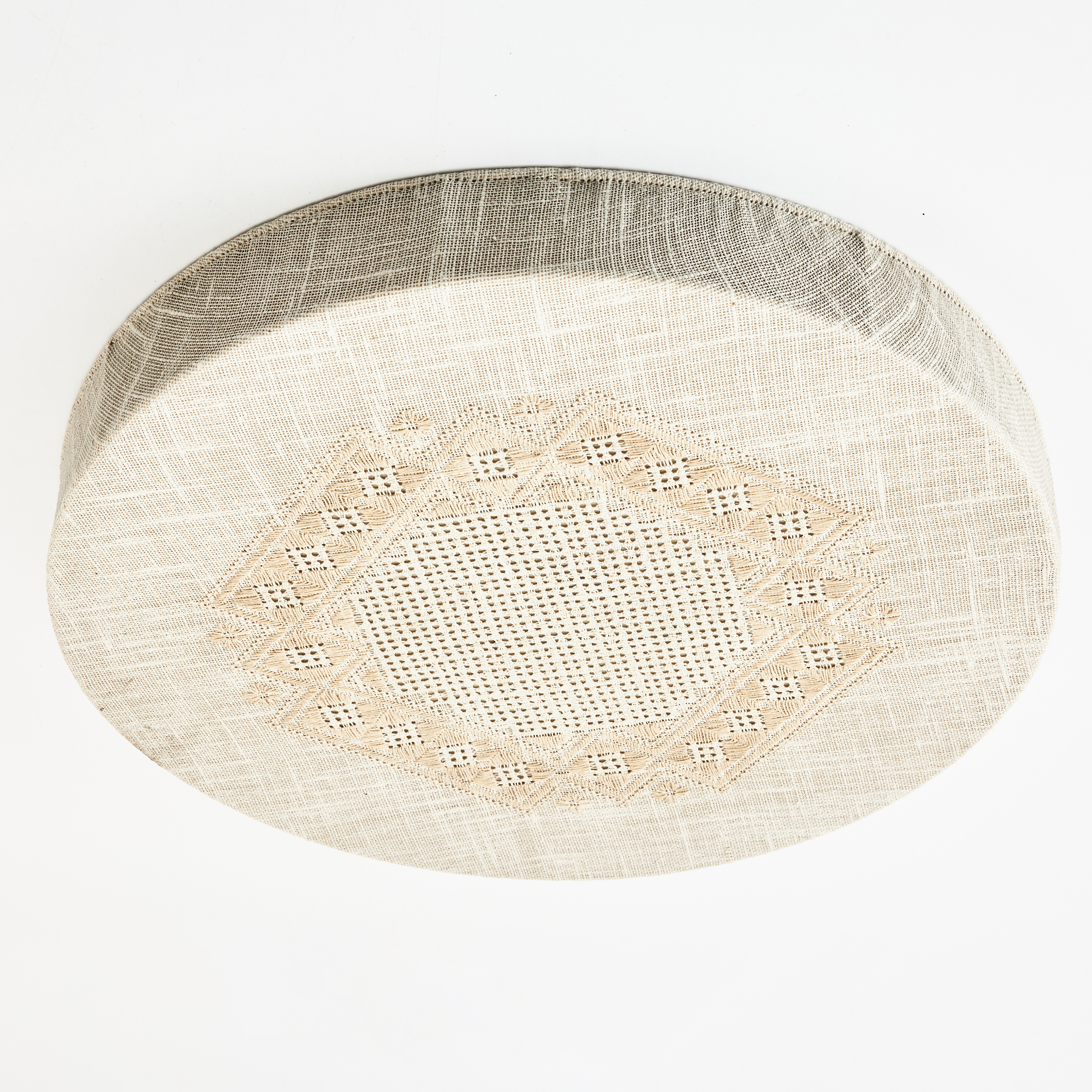 TAKPLAFOND, metall/textil, Swedish Modern, 1900-talets mitt, 3 ljuspunkter.