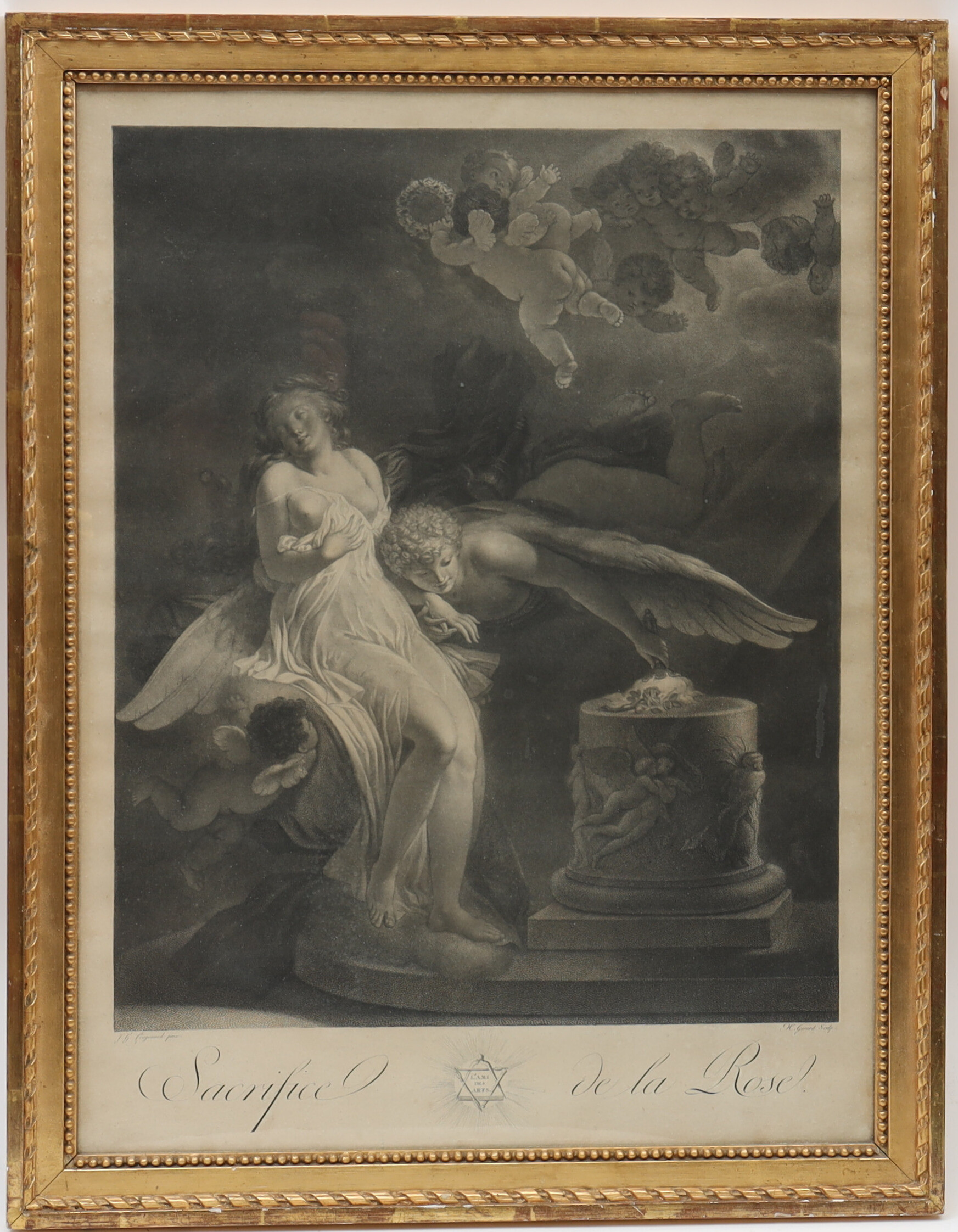 KOPPARSTICK, efter H Gerard, "Sacrifice de la rose" 1700/1800-tal.