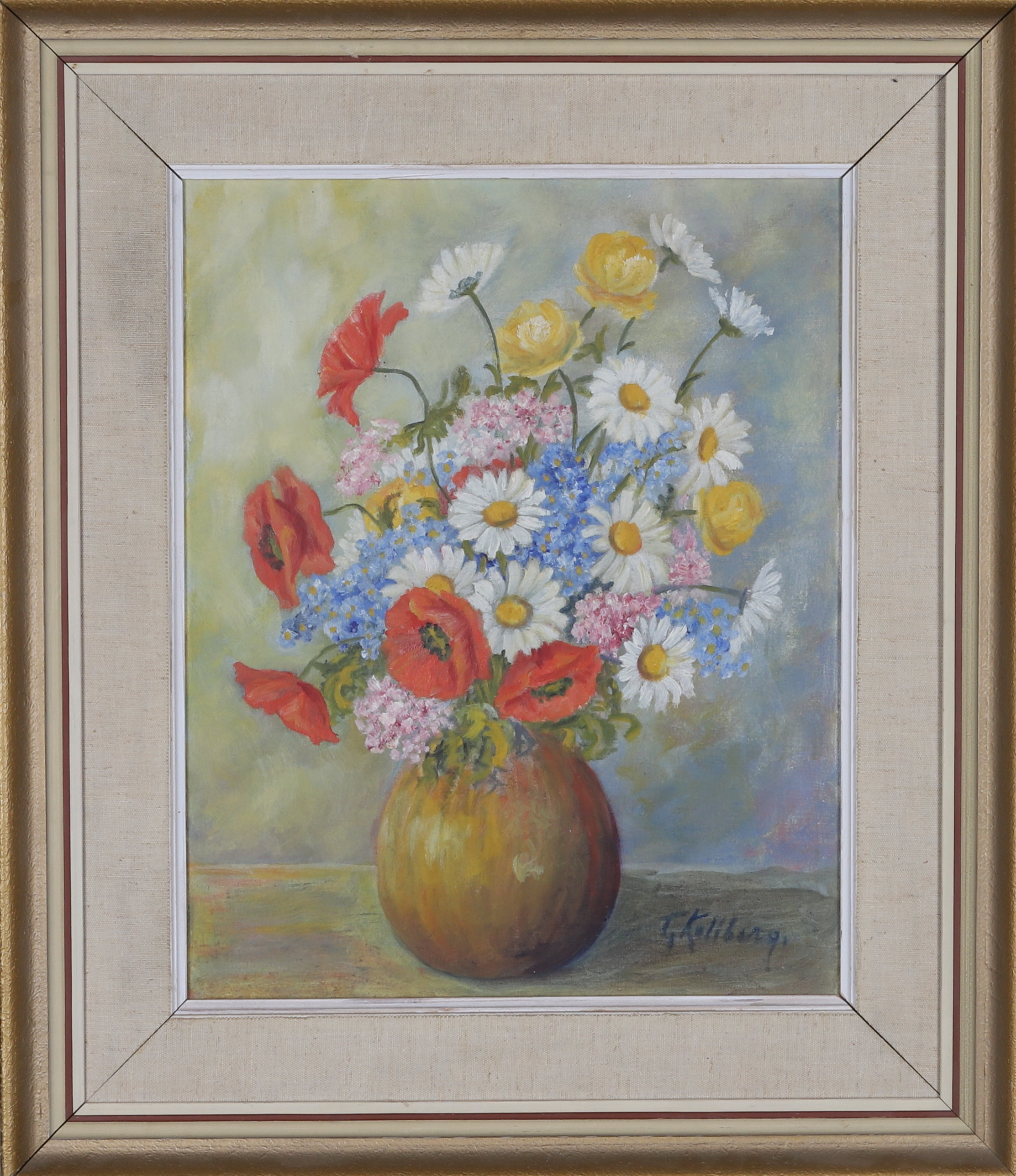 OIDENTIFIERAD KONSTNÄR, olja på duk, stilleben, signerad.