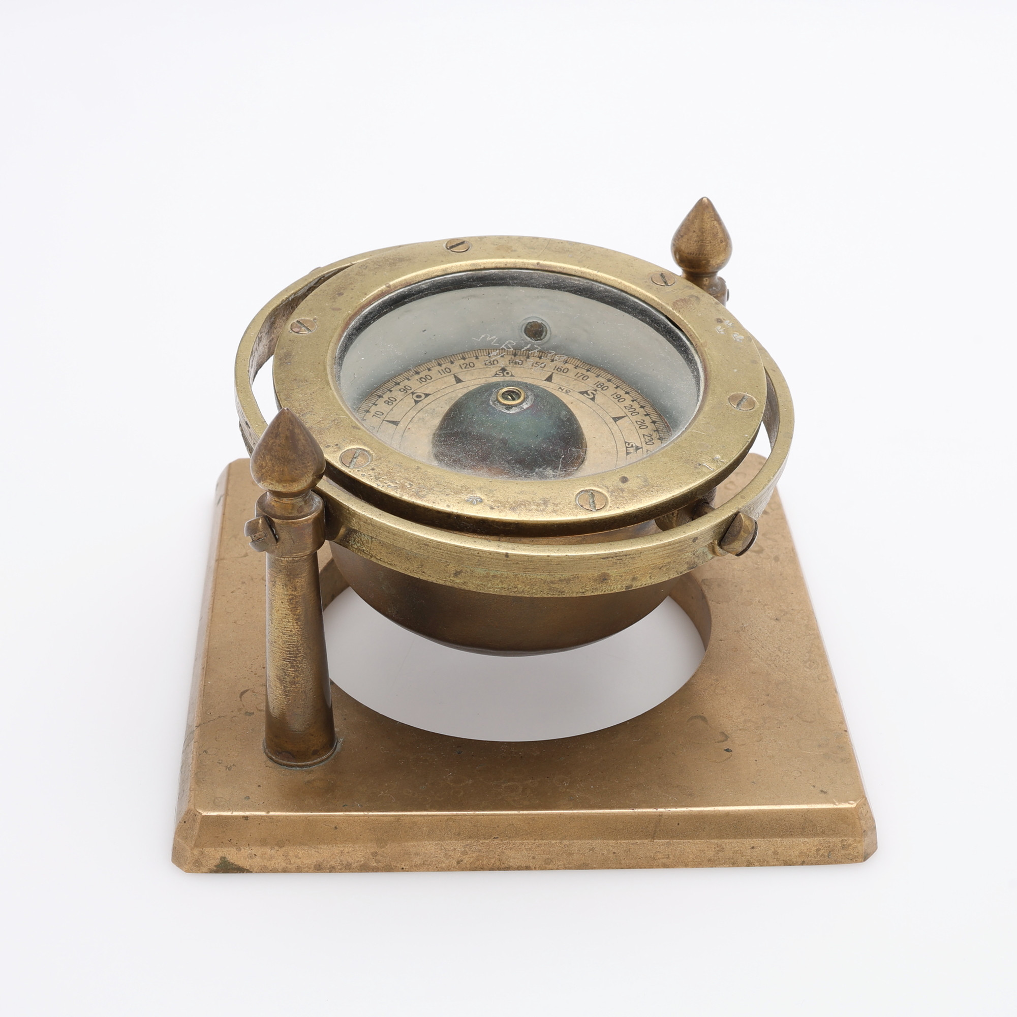 KOMPASS, AB LYTH, STOCKHOLM, mässing och fosforbrons, antik.