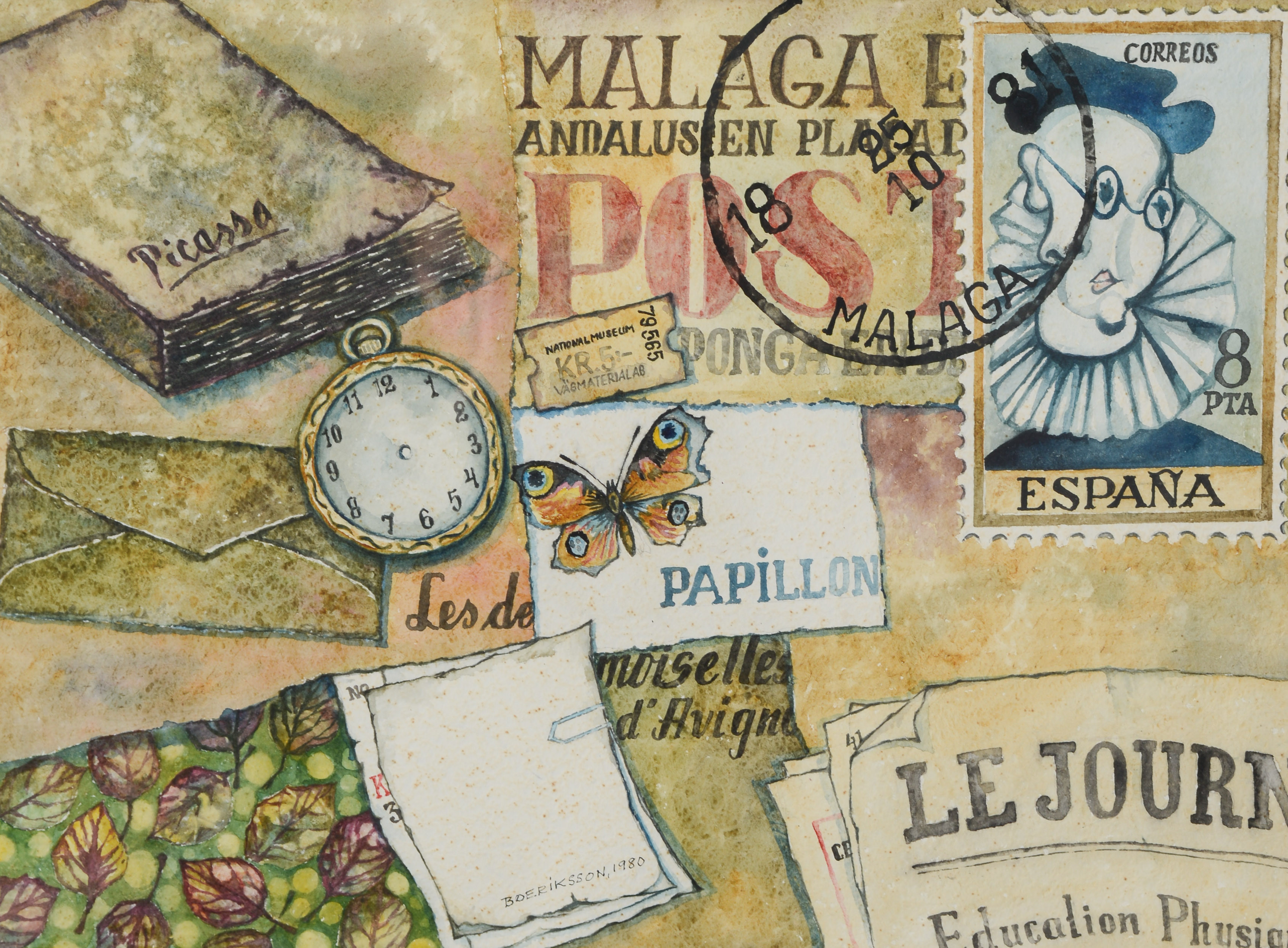 BO ERIKSSON. Komposition, akvarell, signerad, daterad 1980.