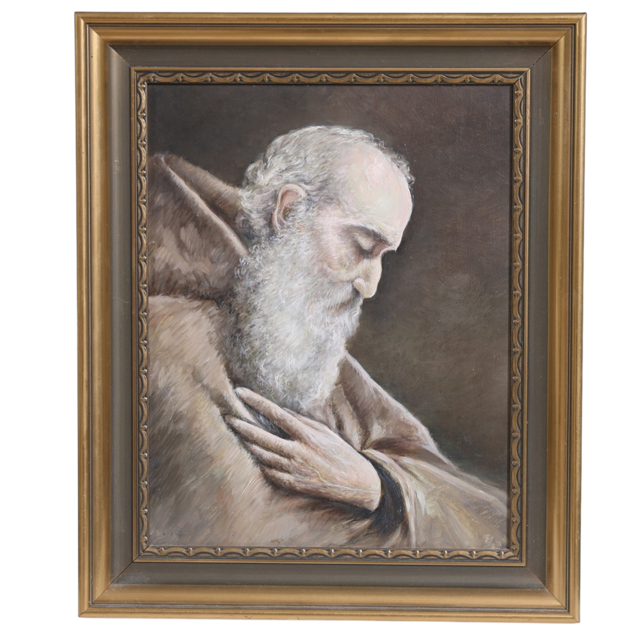 OIDENTIFIERAD KONSTNÄR. Porträtt, olja på pannå, signerad A Bergman samt daterad 1937.