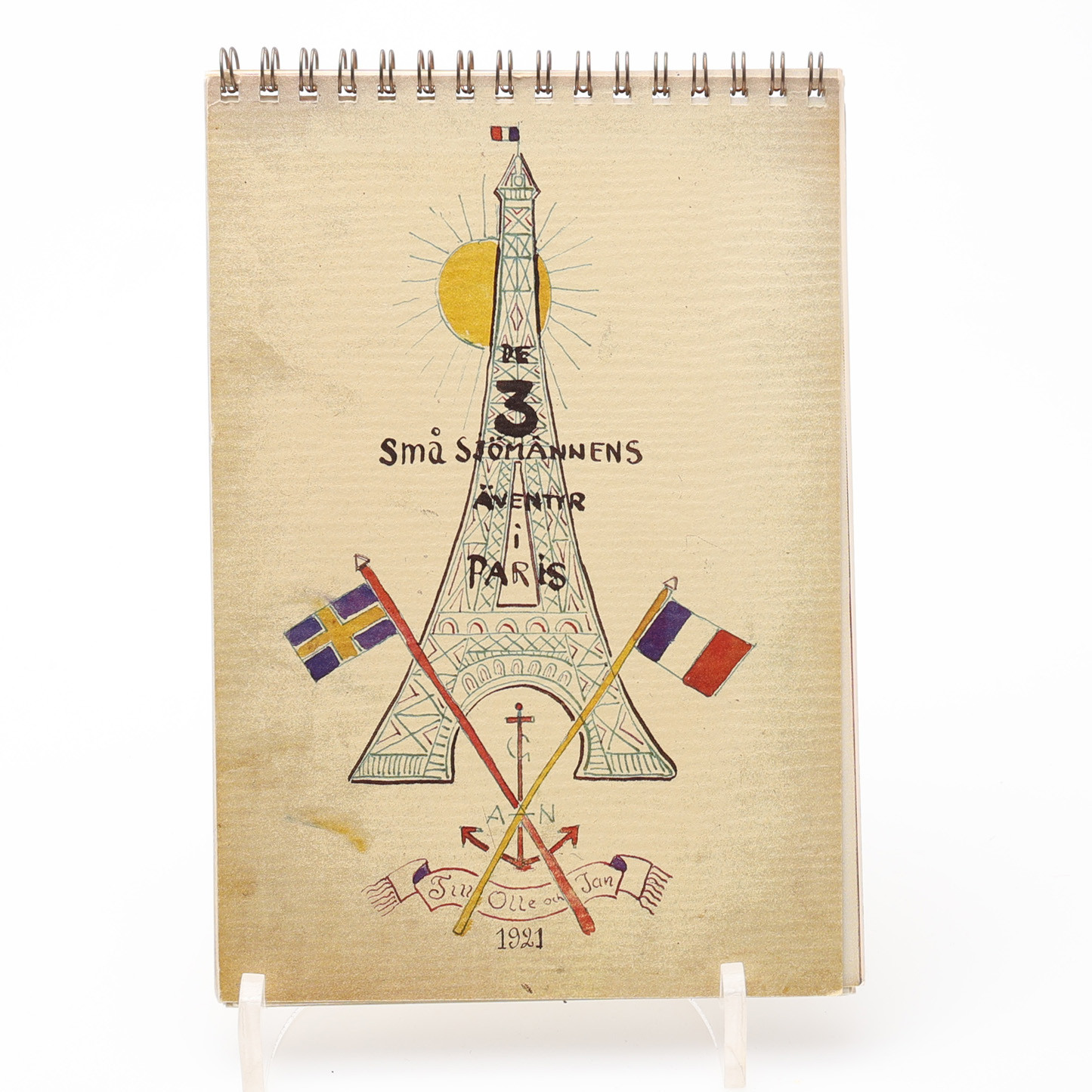 GÖSTA ADRIAN -NILSSON GAN:S "DE 3 SMÅ SJÖMÄNNENS ÄVENTYR I PARIS" - FAKSIMIL 1987 AV ORIGINALET FRÅN 12921.