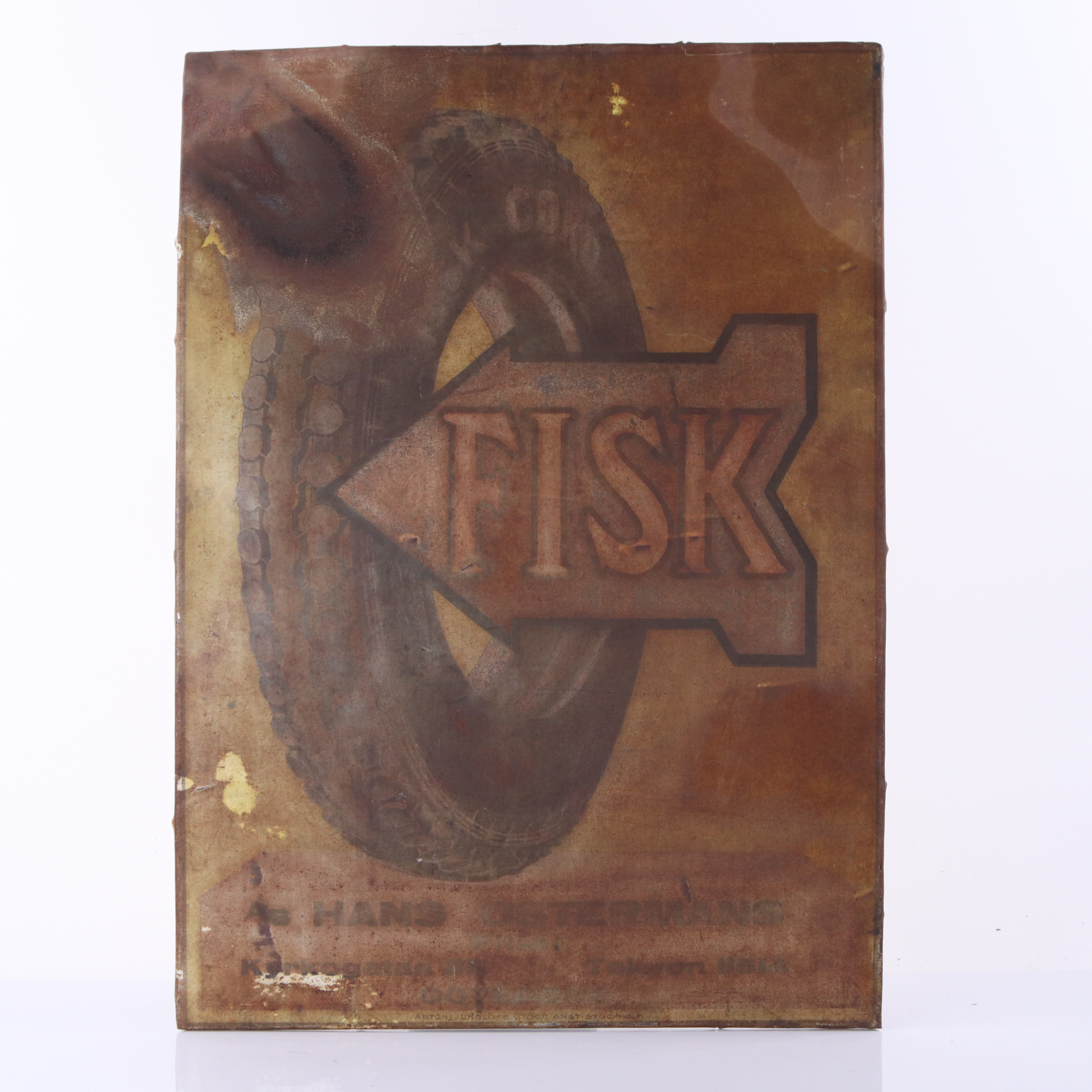 FISK, litograferad plåt, 1920/30-tal.