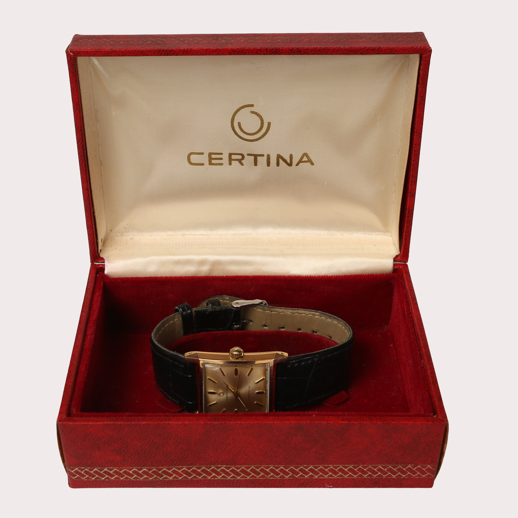 ARMBANDSUR, Certina Waterking, guldförgyllt stål med läderband, box medföljer.